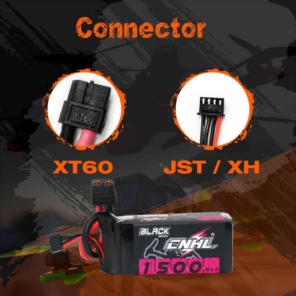 Аккумулятор CNHL 3S 11.1V LiPo 1300/1500mAh 100C XT60 для FPV дрона, квадрокоптера, самолёта, 4шт Аккумулятор CNHL 3S 11.1V LiPo 1300/1500mAh 100C XT60 для FPV дрона, квадрокоптера, самолёта, 4шт