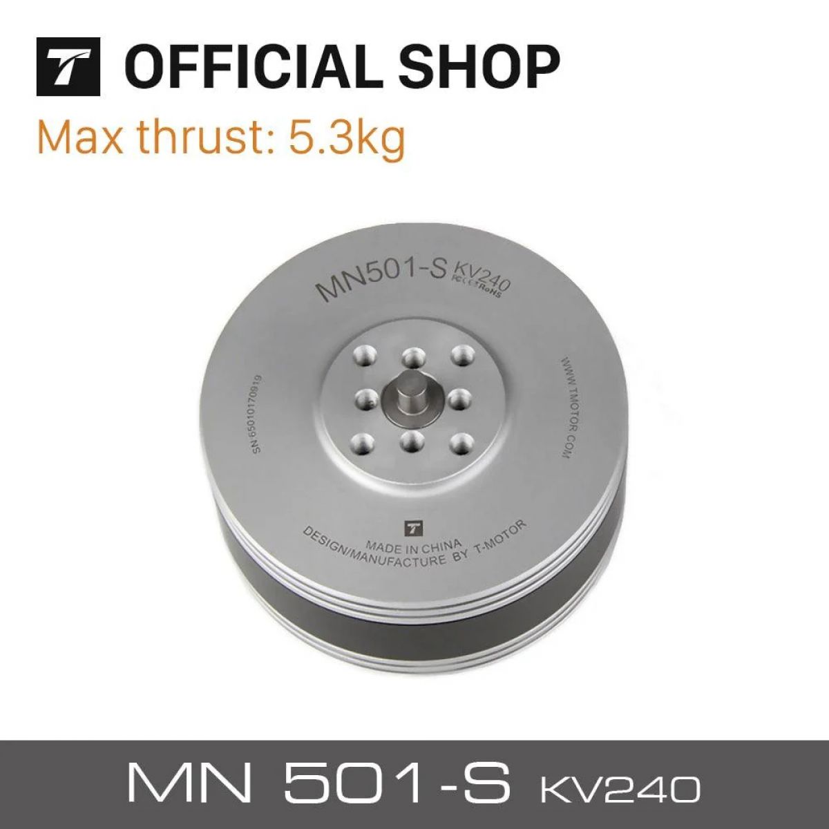 Бесколлекторный мотор T-Motor MN501-S KV240 5.3KG для мультикоптеров и дронов серии Navigator Бесколлекторный мотор T-Motor MN501-S KV240 5.3KG для мультикоптеров и дронов серии Navigator