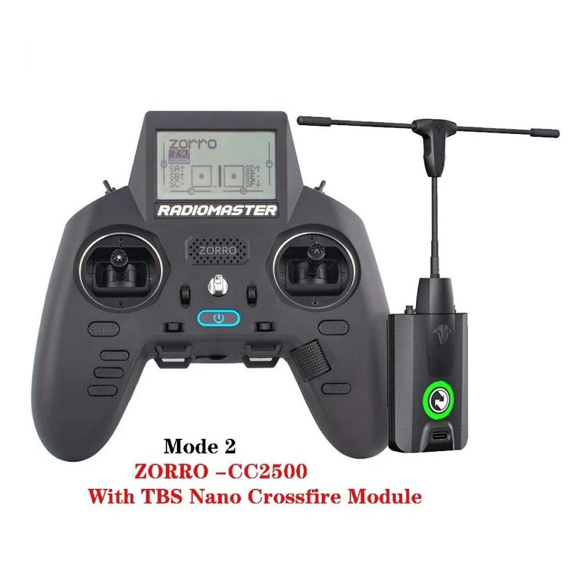 Радиопульт RadioMaster ZORRO с датчиками Холла, мультипротокол JP4in1 CC2500 ELRS, стартовый комплект Радиопульт RadioMaster ZORRO с датчиками Холла, мультипротокол JP4in1 CC2500 ELRS, стартовый комплект