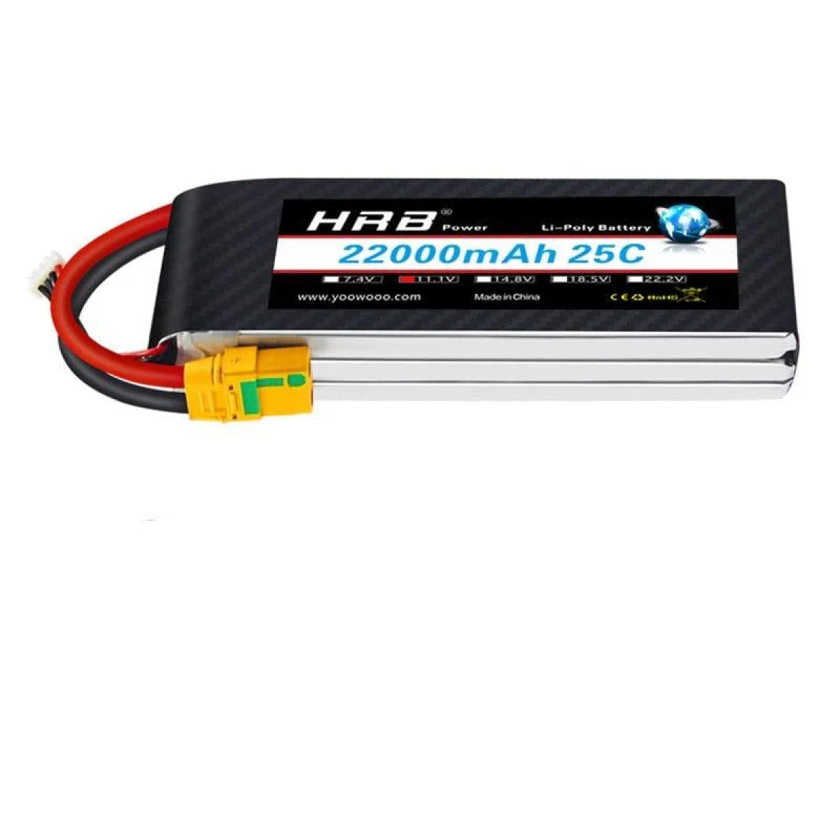 Аккумулятор HRB Lipo 3S 11.1В 22000мАч 25C XT60 T EC2 EC3 EC5 XT90 XT30 для RC авто, лодок, дронов Аккумулятор HRB Lipo 3S 11.1В 22000мАч 25C XT60 T EC2 EC3 EC5 XT90 XT30 для RC авто, лодок, дронов
