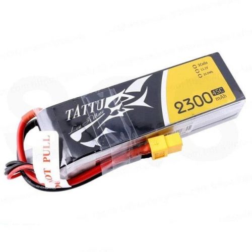 Аккумулятор Tattu Lipo 2300mAh 3S/4S 11.1V/14.8V 45C XT60 для FPV дрона, вертолёта, самолёта, авто