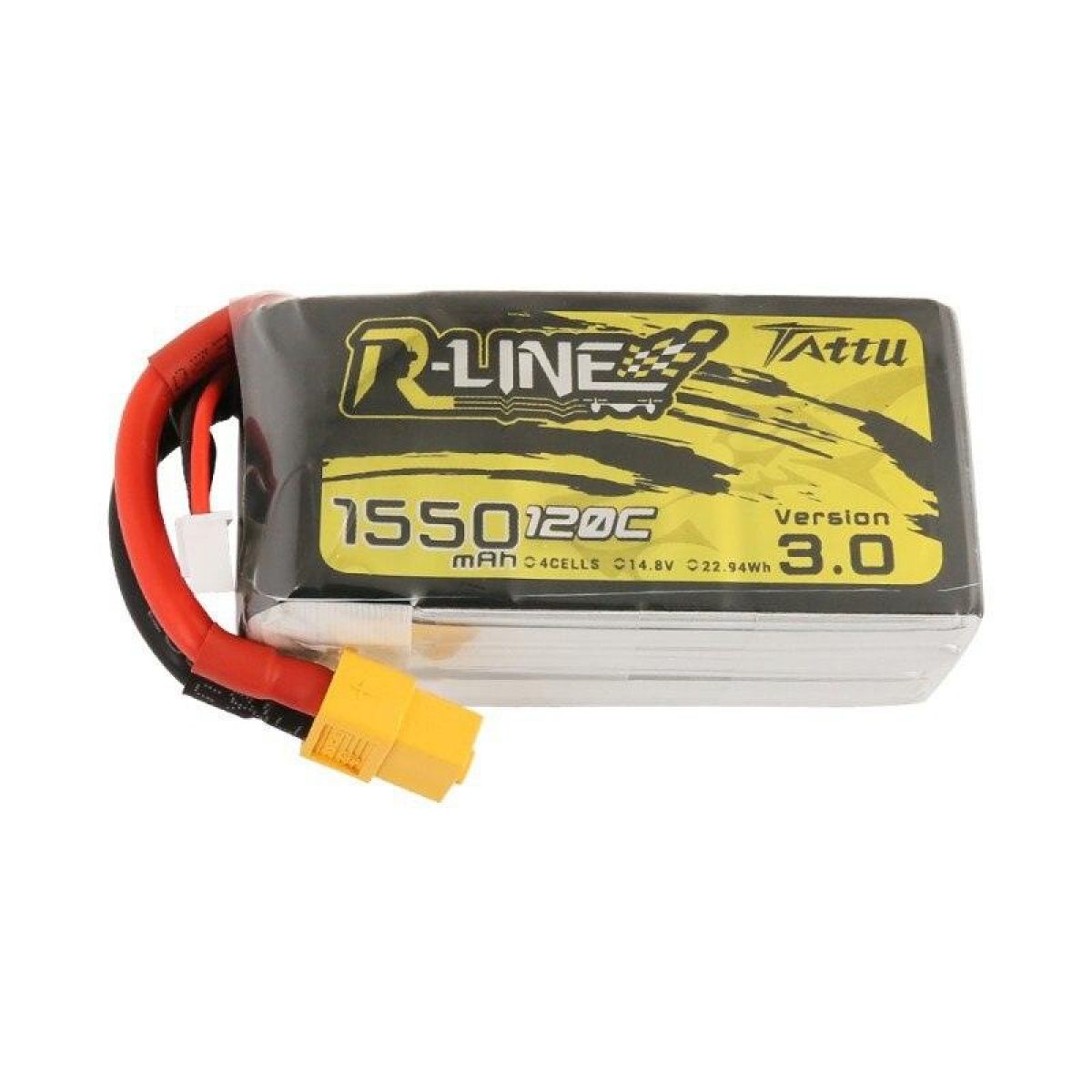 Аккумулятор Tattu R-Line V3 120C 4S/6S 4.2В 1300–2000мАч XT60 для FPV дронов и квадрокоптеров Аккумулятор Tattu R-Line V3 120C 4S/6S 4.2В 1300–2000мАч XT60 для FPV дронов и квадрокоптеров