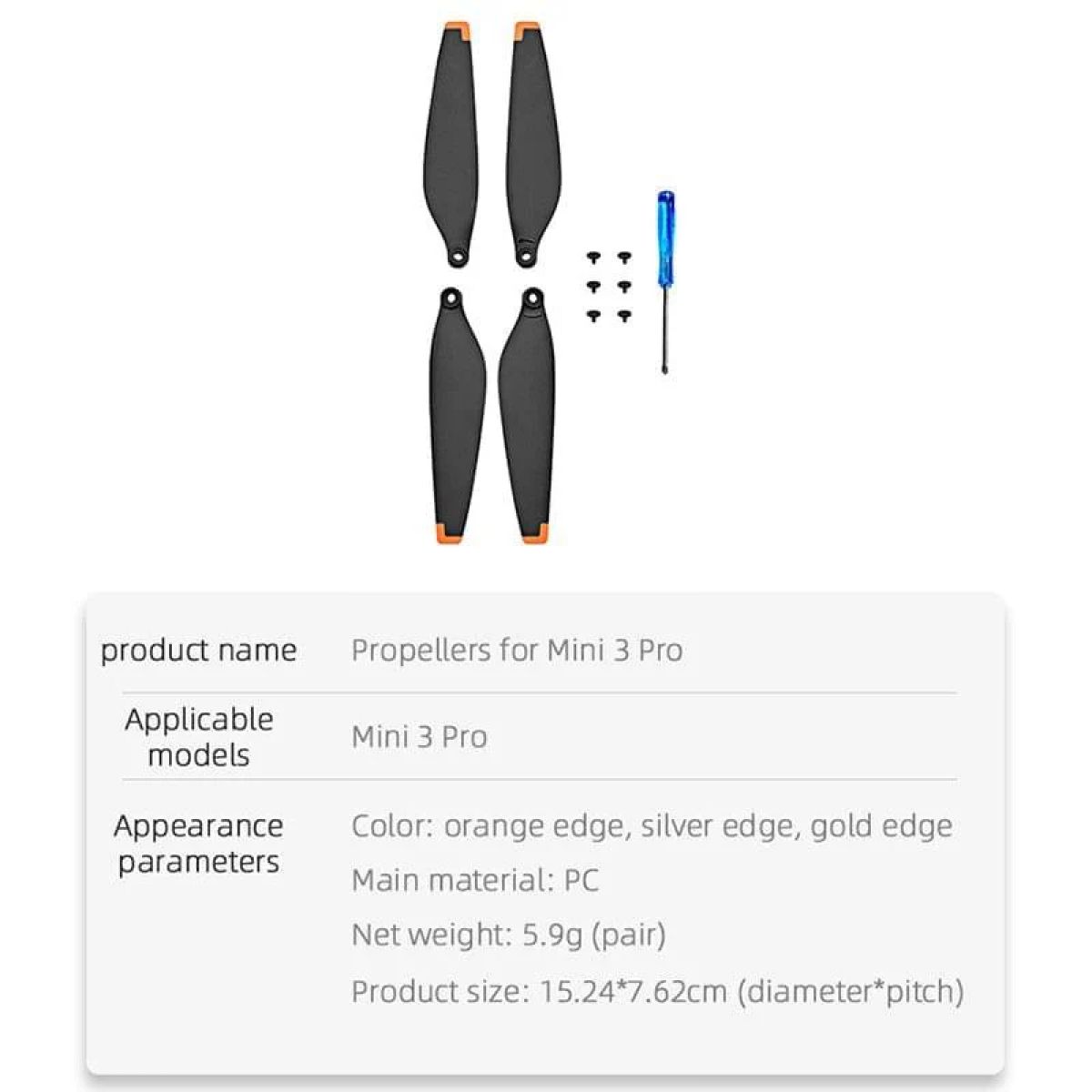 1 пара пропеллеров для DJI MINI 3 PRO, легкие запасные лопасти 6030, аксессуары для дрона 1 пара пропеллеров для DJI MINI 3 PRO, легкие запасные лопасти 6030, аксессуары для дрона