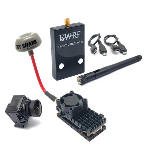 5.8ГГц 48CH 2W VTX — дальнобойный FPV видеопередатчик + EWRF UVC OTG приёмник + CMOS 1200TVL 2.5мм FPV камера