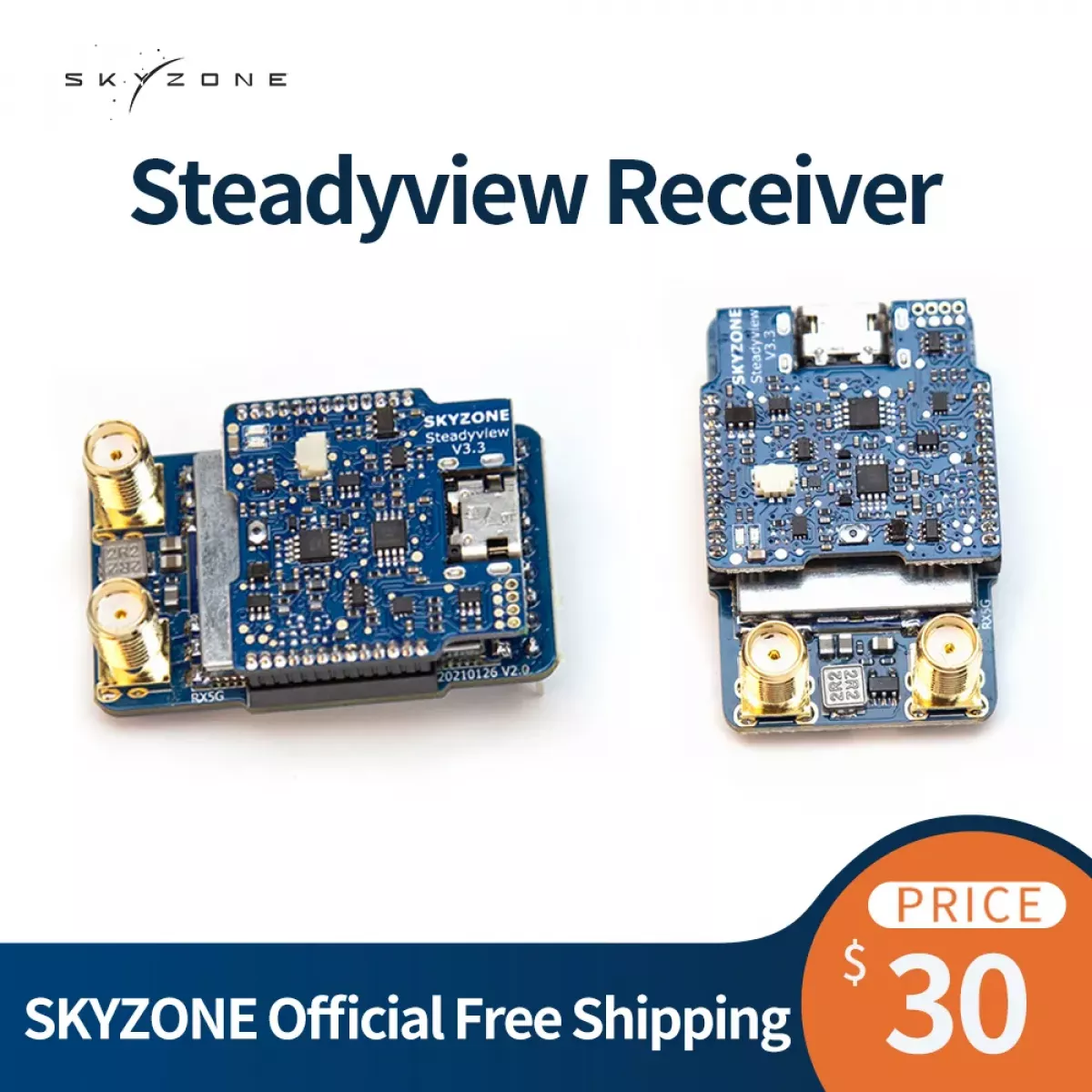 Приёмник SKYZONE Steadyview/Rapidmix 48CH 5.8ГГц V3.3 для FPV-очков Приёмник SKYZONE Steadyview/Rapidmix 48CH 5.8ГГц V3.3 для FPV-очков
