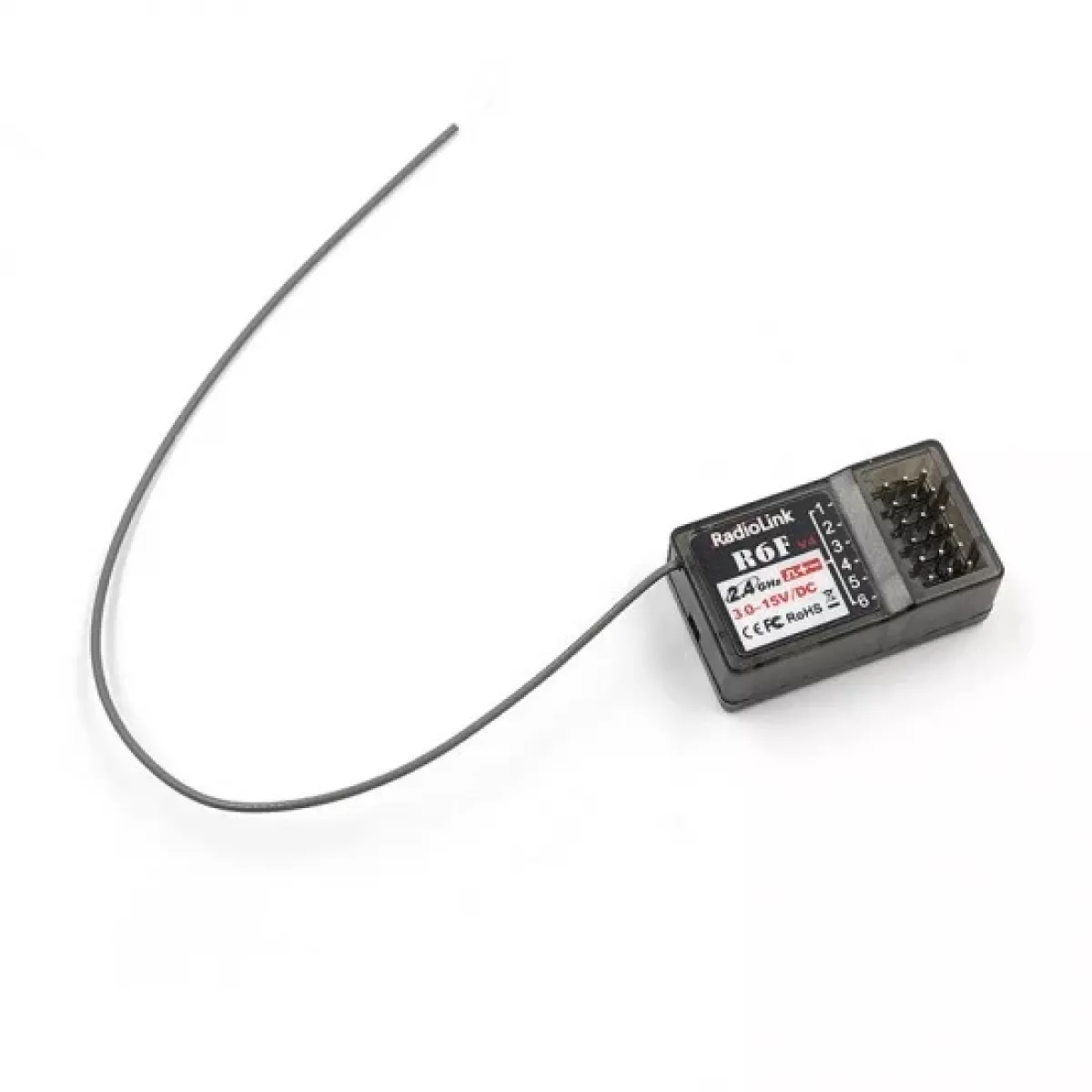 Приёмник Radiolink 2.4ГГц 6CH с гироскопом для RC4GS/R6FG V5/R7FG V1.4/R6F V4/R4FMG V2.0/R8FG/RCC6GS V3 Приёмник Radiolink 2.4ГГц 6CH с гироскопом для RC4GS/R6FG V5/R7FG V1.4/R6F V4/R4FMG V2.0/R8FG/RCC6GS V3