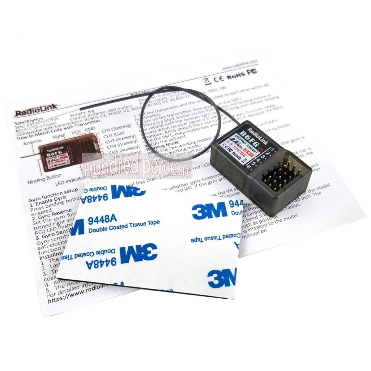 Приёмник Radiolink 2.4ГГц 6CH с гироскопом для RC4GS/R6FG V5/R7FG V1.4/R6F V4/R4FMG V2.0/R8FG/RCC6GS V3 Приёмник Radiolink 2.4ГГц 6CH с гироскопом для RC4GS/R6FG V5/R7FG V1.4/R6F V4/R4FMG V2.0/R8FG/RCC6GS V3