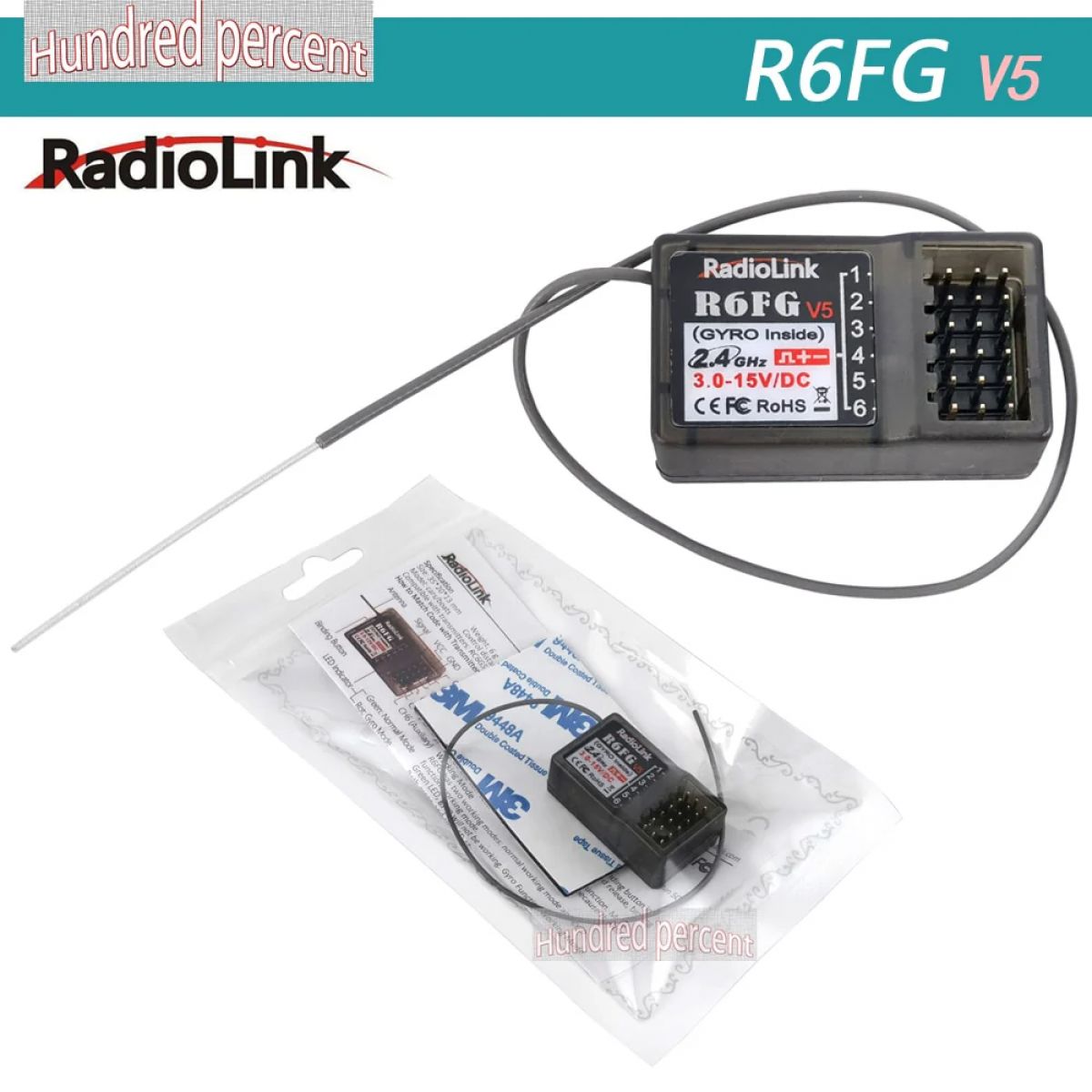 Приёмник Radiolink 2.4ГГц 6CH с гироскопом для RC4GS/R6FG V5/R7FG V1.4/R6F V4/R4FMG V2.0/R8FG/RCC6GS V3 Приёмник Radiolink 2.4ГГц 6CH с гироскопом для RC4GS/R6FG V5/R7FG V1.4/R6F V4/R4FMG V2.0/R8FG/RCC6GS V3