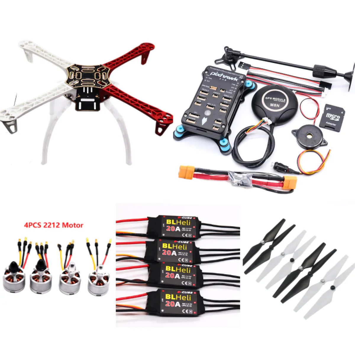 Дрон-комплект F450 с PIXHAWK 2.4.8, Ardupilot, телеметрия 100мВт, BLHeli 20A, моторы 2212, шасси Дрон-комплект F450 с PIXHAWK 2.4.8, Ardupilot, телеметрия 100мВт, BLHeli 20A, моторы 2212, шасси