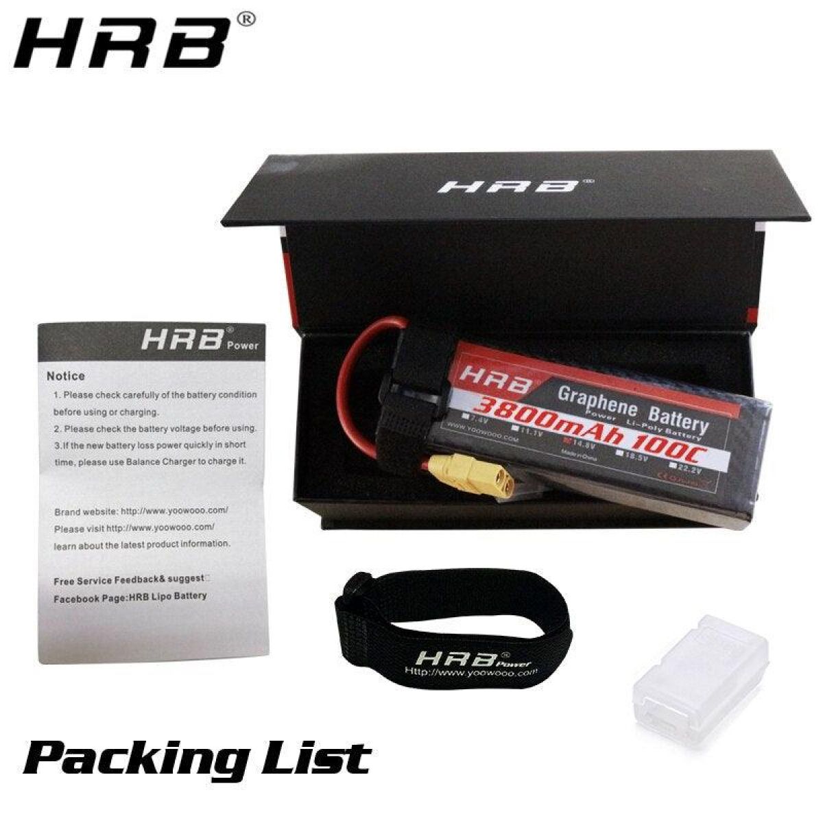 HRB 3800mAh Графеновый LiPo аккумулятор 2S-6S 7.4-22.2V 100C XT90 XT60 Deans EC5 для RC моделей HRB 3800mAh Графеновый LiPo аккумулятор 2S-6S 7.4-22.2V 100C XT90 XT60 Deans EC5 для RC моделей