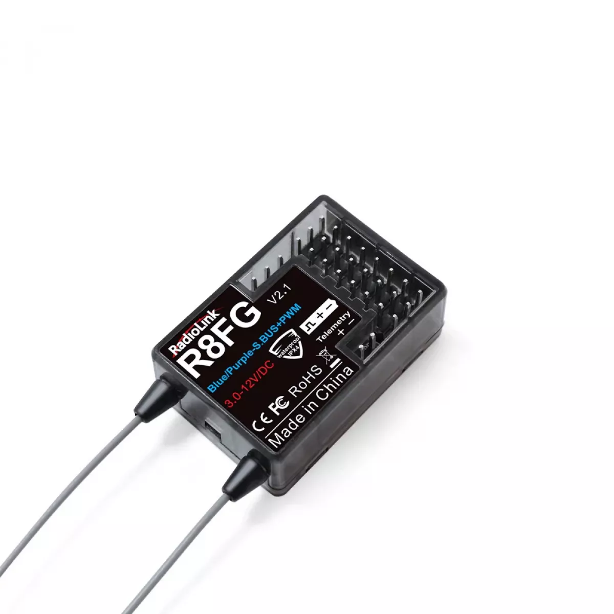 RadioLink R8FG 8-канальный приёмник с двумя антеннами, SBUS PWM, телеметрией, влагозащита IPX4 RadioLink R8FG 8-канальный приёмник с двумя антеннами, SBUS PWM, телеметрией, влагозащита IPX4