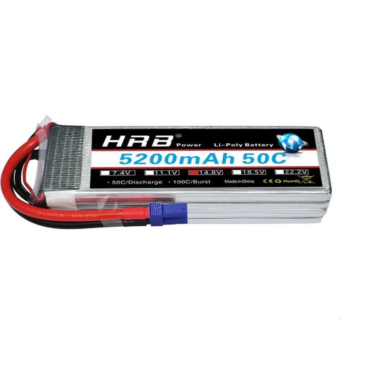 HRB 14.8V Lipo аккумулятор 4S 5200mAh 50C T Deans XT60 XT90 EC5 для RC самолётов, авто, лодок HRB 14.8V Lipo аккумулятор 4S 5200mAh 50C T Deans XT60 XT90 EC5 для RC самолётов, авто, лодок
