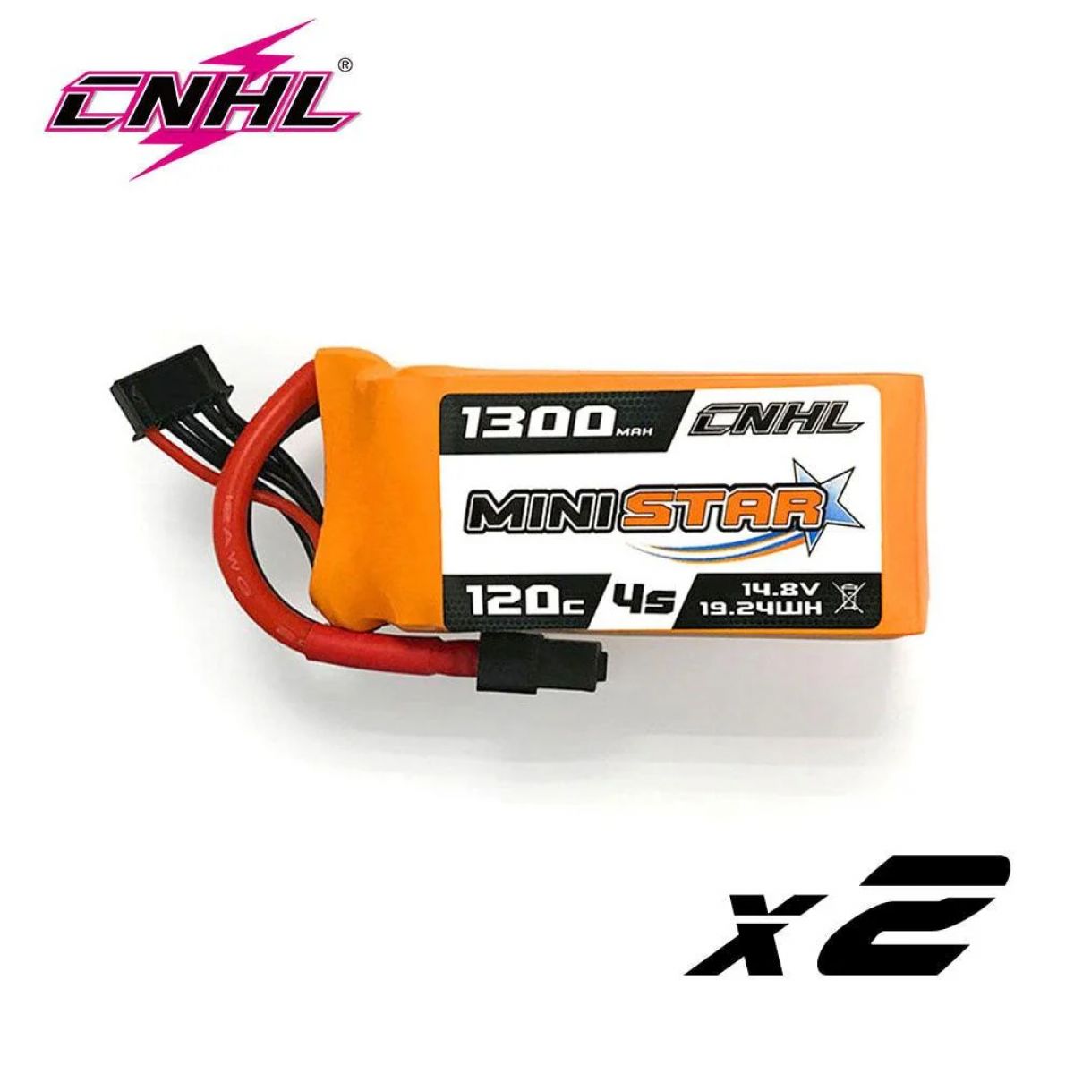 2шт CNHL 14.8В Lipo 4S аккумулятор 1300–1800мАч 120C XT60 для FPV дрона и квадрокоптера 2шт CNHL 14.8В Lipo 4S аккумулятор 1300–1800мАч 120C XT60 для FPV дрона и квадрокоптера