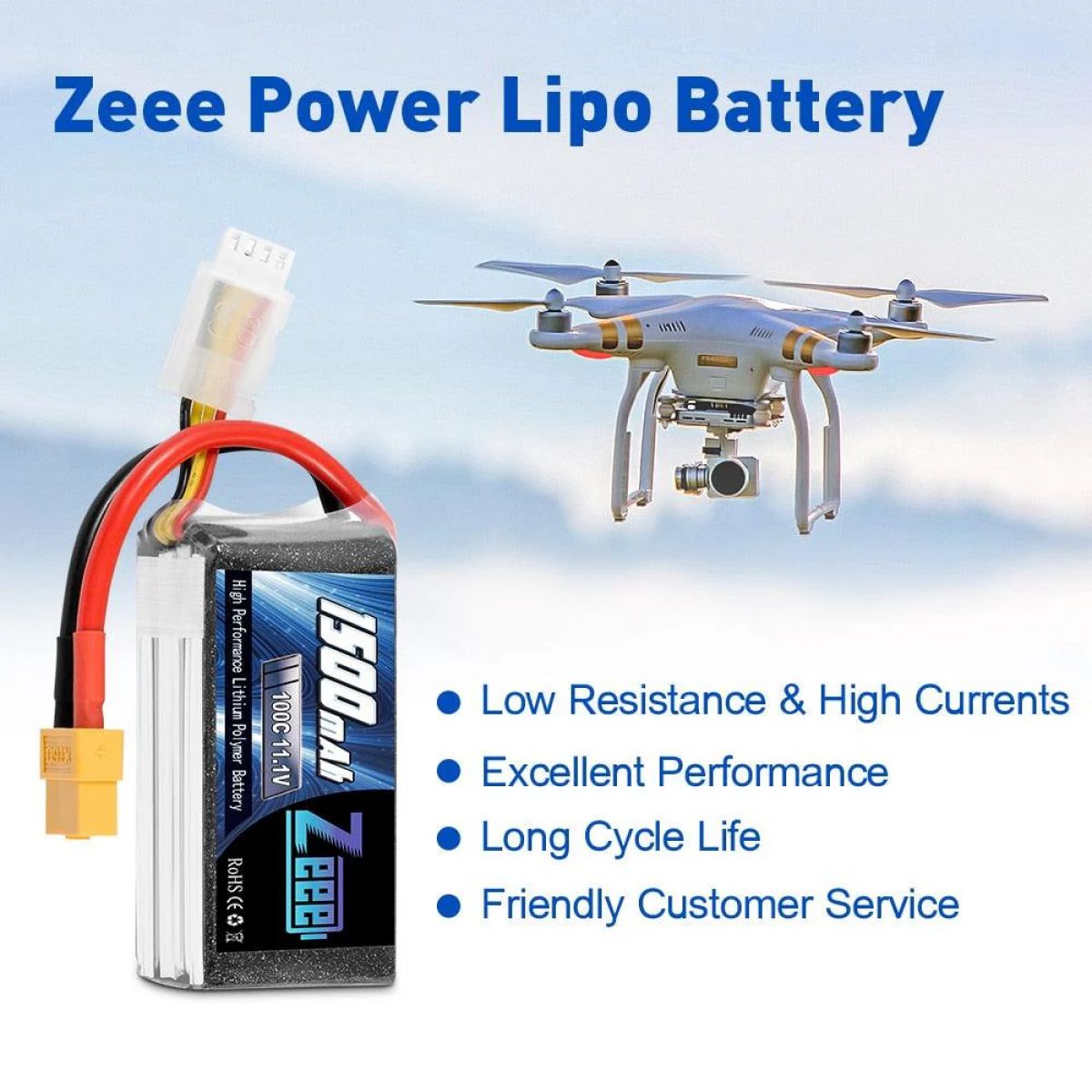 2шт Zeee 11.1V 1500mAh 100C 3S Lipo аккумулятор XT60 для квадрокоптера, RC авто, FPV, самолёта 2шт Zeee 11.1V 1500mAh 100C 3S Lipo аккумулятор XT60 для квадрокоптера, RC авто, FPV, самолёта