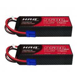 2 шт. HRB RC LiPo аккумуляторы 3S/4S/6S 9500/8000/7000/6000 мАч 150C/120C/50C 11.1/14.8/22.2/7.4V жесткий кейс для FPV, дронов, самолётов
