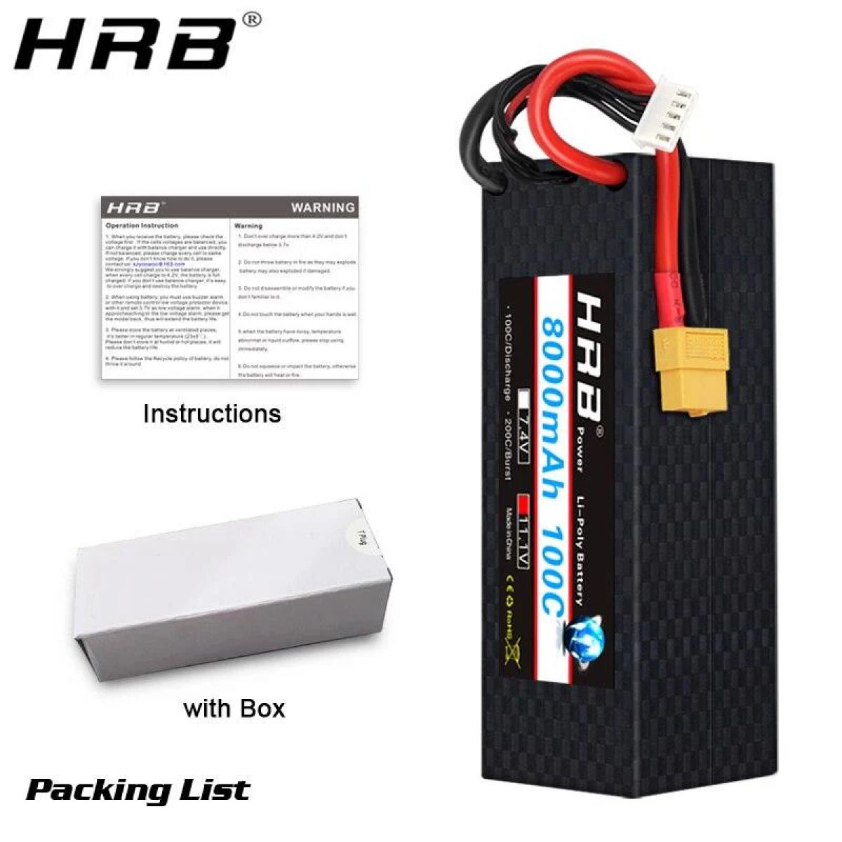 HRB Lipo аккумулятор 8000mAh 3S2P Hardcase для авто, вертолётов, самолётов, разъёмы XT150/AS150/XT60/XT90-S/T/Deans/EC5/XT90 HRB Lipo аккумулятор 8000mAh 3S2P Hardcase для авто, вертолётов, самолётов, разъёмы XT150/AS150/XT60/XT90-S/T/Deans/EC5/XT90