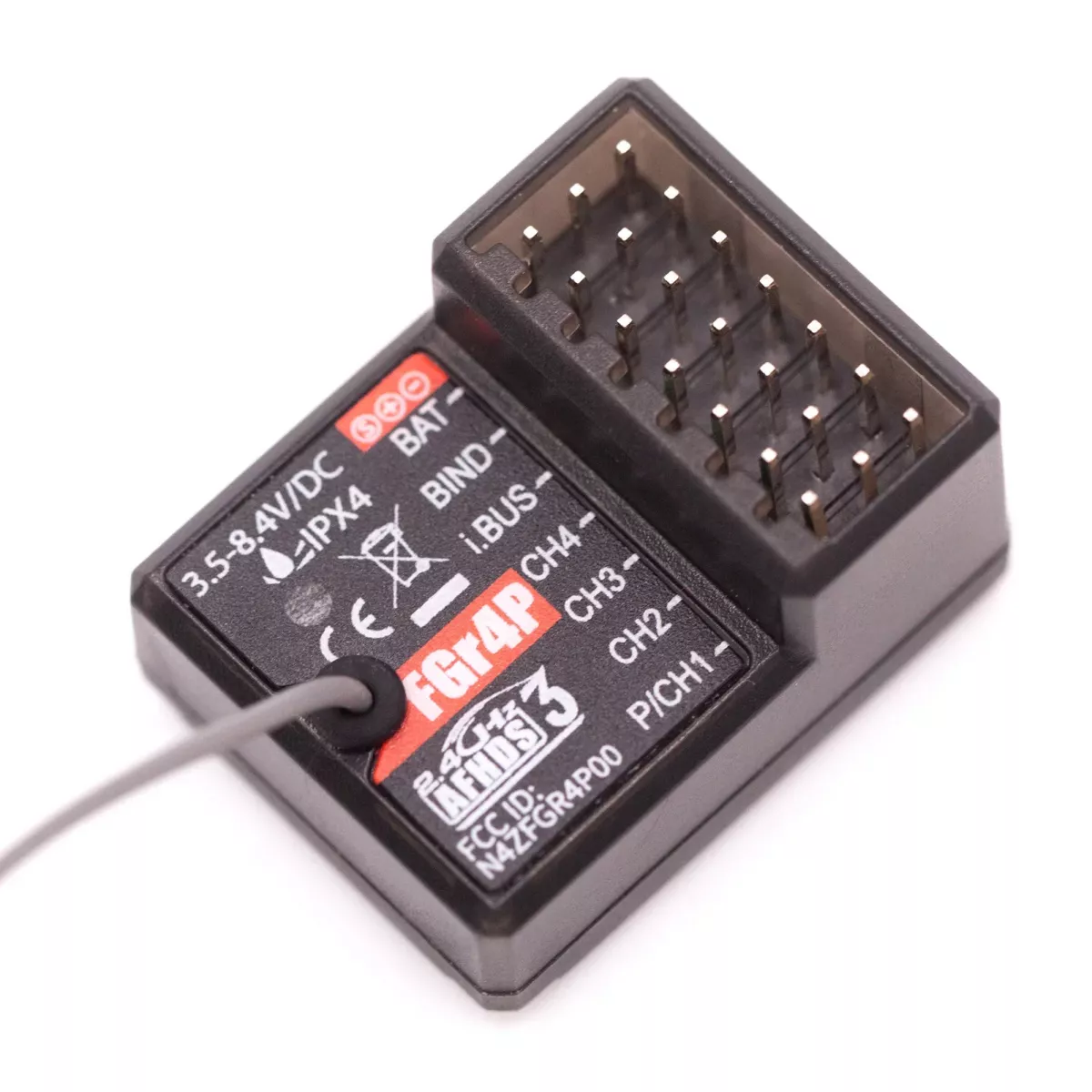 Приёмник FlySky FGR4P 2.4ГГц 4CH AFHDS 3 PWM/PPM/I.bus/S.bus для передатчика FSG4P RC авто/лодка Приёмник FlySky FGR4P 2.4ГГц 4CH AFHDS 3 PWM/PPM/I.bus/S.bus для передатчика FSG4P RC авто/лодка