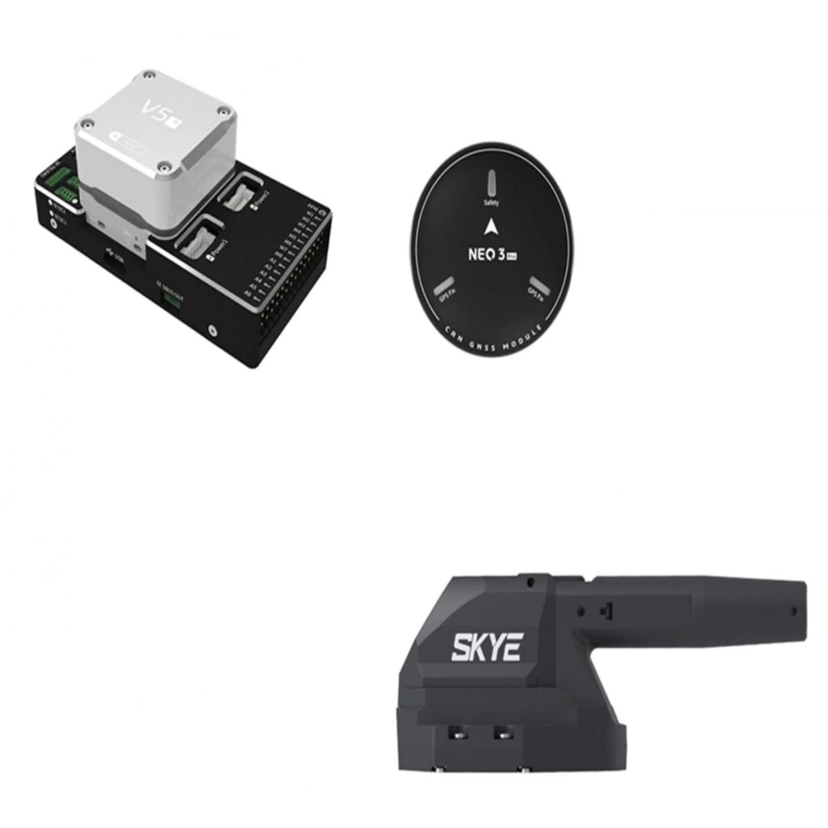 Полётный контроллер CUAV Pixhawk FPV V5+ с GPS NEO 3 Pro, датчиком скорости и модулем SKYE Полётный контроллер CUAV Pixhawk FPV V5+ с GPS NEO 3 Pro, датчиком скорости и модулем SKYE