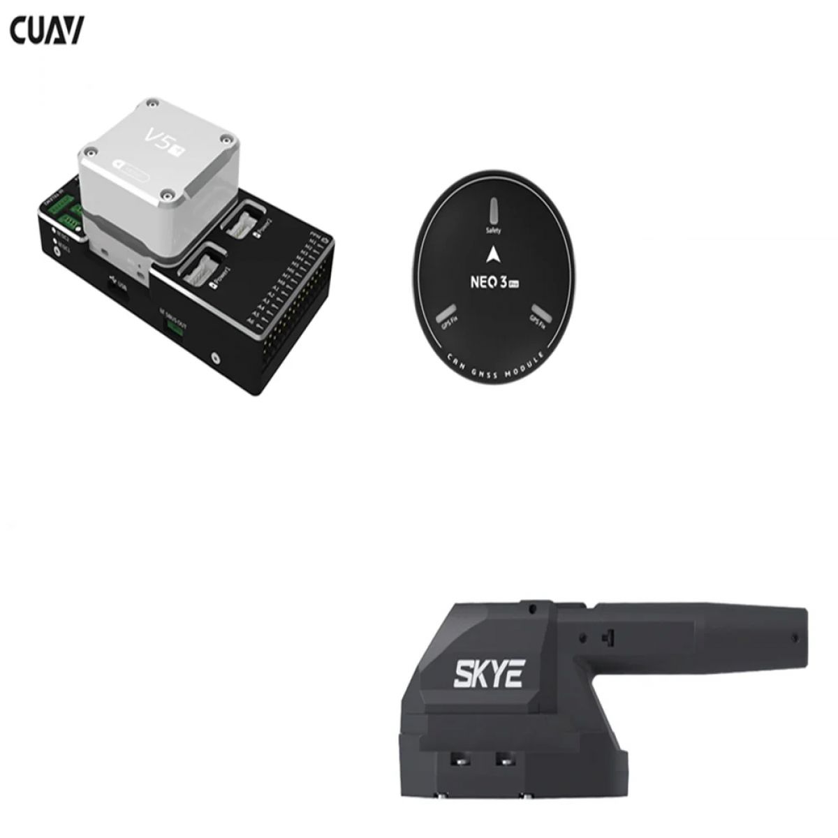 Полётный контроллер CUAV Pixhawk FPV V5+ с GPS NEO 3 Pro, датчиком скорости и модулем SKYE Полётный контроллер CUAV Pixhawk FPV V5+ с GPS NEO 3 Pro, датчиком скорости и модулем SKYE