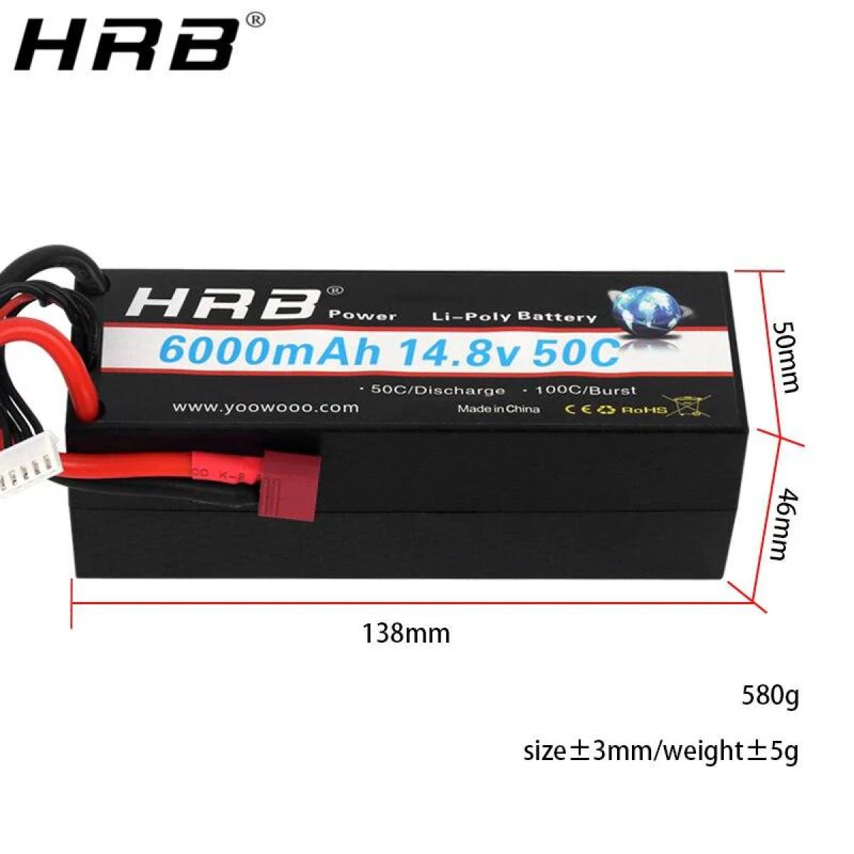 HRB 4S 14.8V 6000mAh LiPo аккумулятор 50C Hard Case Deans T XR60 XT90 EC5 для RC авто, лодок, вертолетов HRB 4S 14.8V 6000mAh LiPo аккумулятор 50C Hard Case Deans T XR60 XT90 EC5 для RC авто, лодок, вертолетов