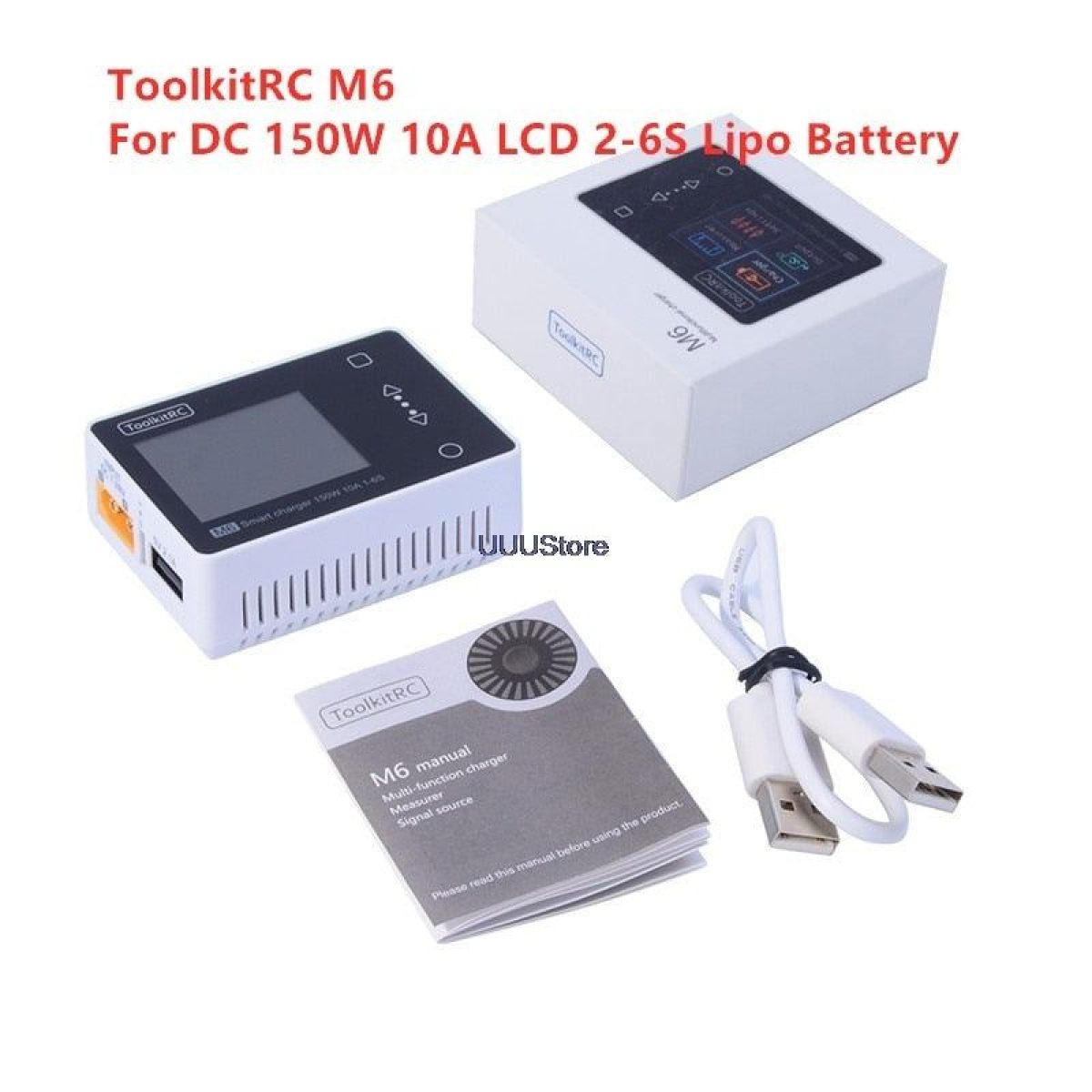 ToolkitRC M6 Зарядное устройство DC 150W 10A LCD 2S-6S Lipo Balance Charger Discharger для FPV дронов ToolkitRC M6 Зарядное устройство DC 150W 10A LCD 2S-6S Lipo Balance Charger Discharger для FPV дронов