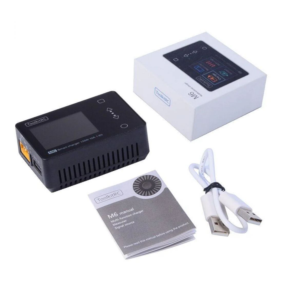 ToolkitRC M6 Зарядное устройство DC 150W 10A LCD 2S-6S Lipo Balance Charger Discharger для FPV дронов ToolkitRC M6 Зарядное устройство DC 150W 10A LCD 2S-6S Lipo Balance Charger Discharger для FPV дронов
