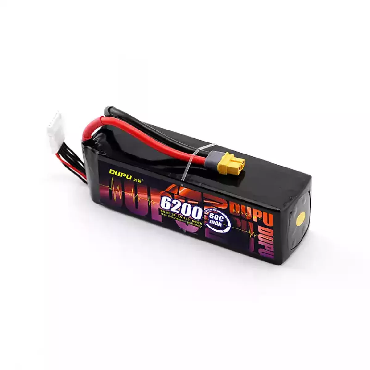 Аккумулятор DUPU 6200mAh 3S/4S/6S LiPo для дрона, самолета, авто, лодки – 35C/60C/85C, разъем XT60 Аккумулятор DUPU 6200mAh 3S/4S/6S LiPo для дрона, самолета, авто, лодки – 35C/60C/85C, разъем XT60