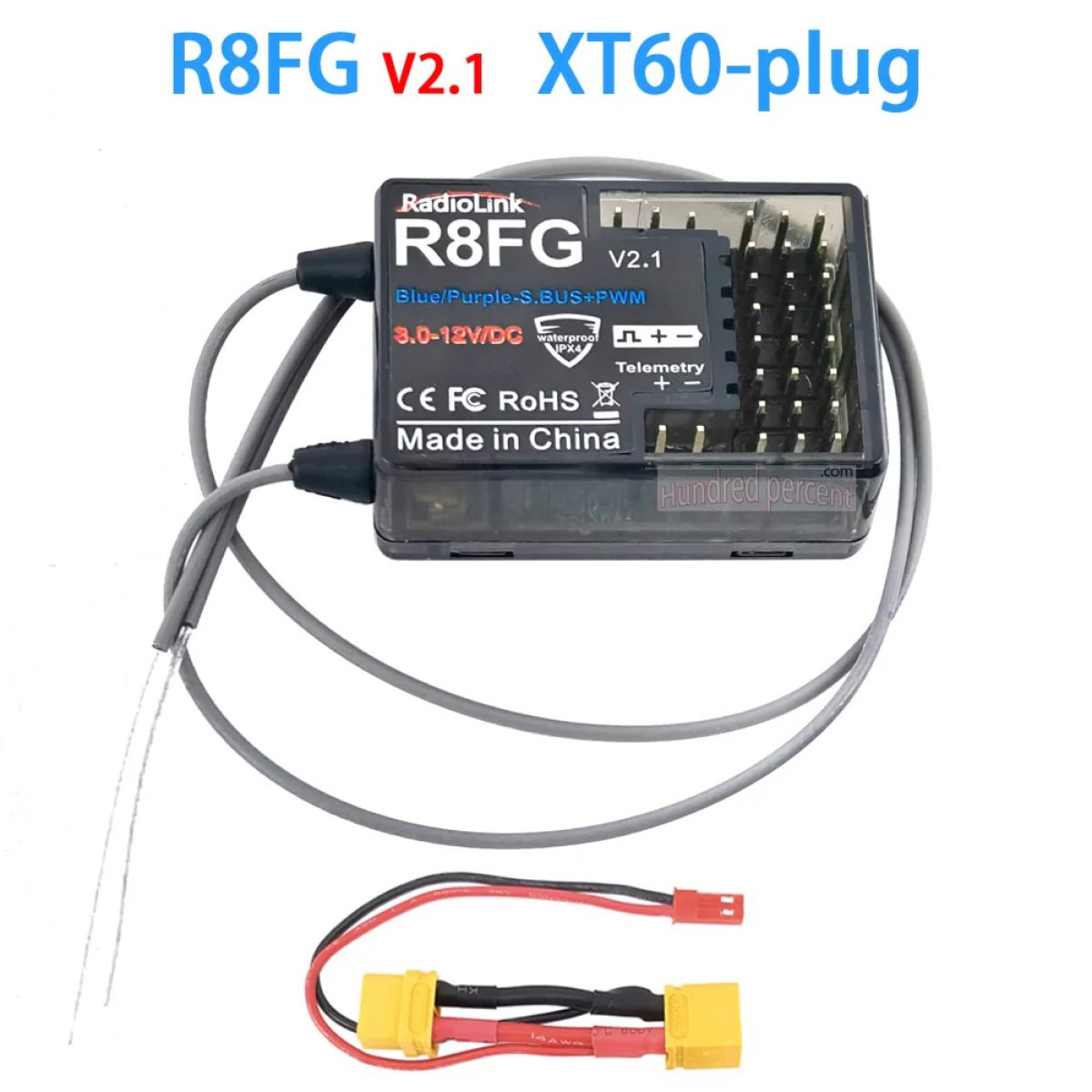 Приемник RadioLink R8FG 2.4ГГц 8CH с двойной антенной и гироскопом для RC6GS/RC8X/RC передатчика Приемник RadioLink R8FG 2.4ГГц 8CH с двойной антенной и гироскопом для RC6GS/RC8X/RC передатчика