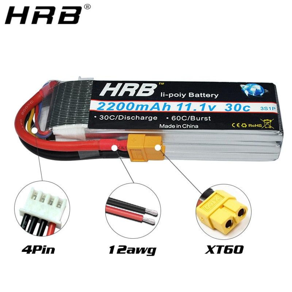 HRB 3S Lipo аккумулятор 11.1V 2200mAh 30C T XT60 Deans XT90 EC5 для SCX10, самолётов, FPV, RC HRB 3S Lipo аккумулятор 11.1V 2200mAh 30C T XT60 Deans XT90 EC5 для SCX10, самолётов, FPV, RC