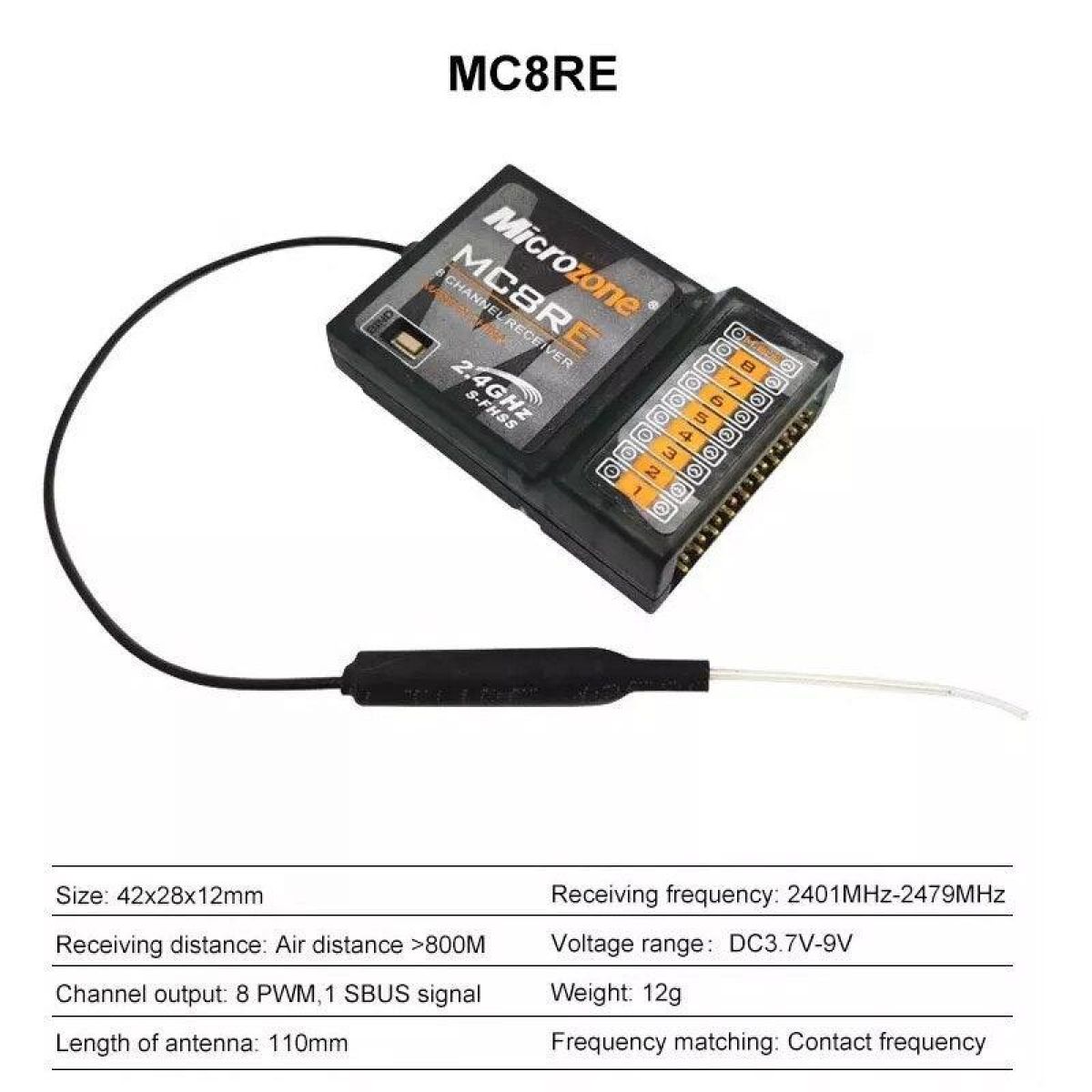 Пульт Microzone MC8B 2.4ГГц 8 каналов + приёмник MC8RE/MC9002 для самолётов и вертолётов RC Пульт Microzone MC8B 2.4ГГц 8 каналов + приёмник MC8RE/MC9002 для самолётов и вертолётов RC