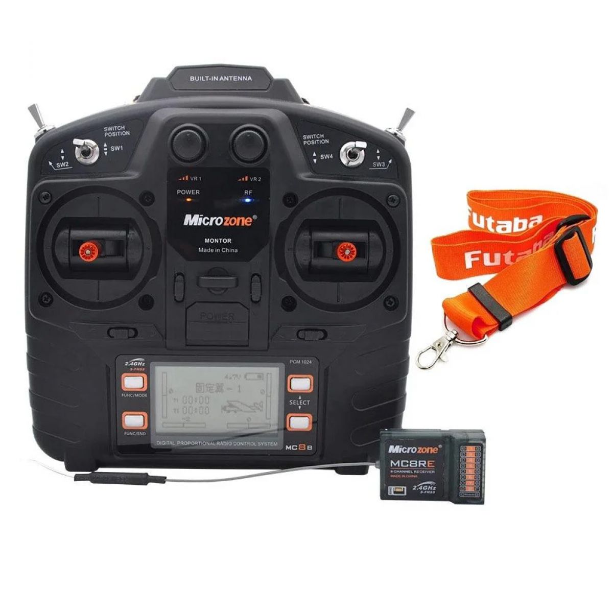 Пульт Microzone MC8B 2.4ГГц 8 каналов + приёмник MC8RE/MC9002 для самолётов и вертолётов RC Пульт Microzone MC8B 2.4ГГц 8 каналов + приёмник MC8RE/MC9002 для самолётов и вертолётов RC