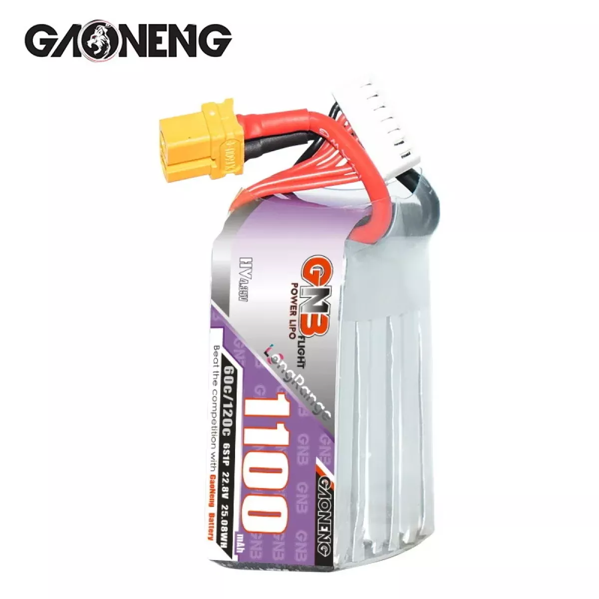 Аккумулятор GaoNeng GNB 6S HV 22.8V 1100mAh 60C/120C LiPo для гоночных FPV квадрокоптеров Аккумулятор GaoNeng GNB 6S HV 22.8V 1100mAh 60C/120C LiPo для гоночных FPV квадрокоптеров