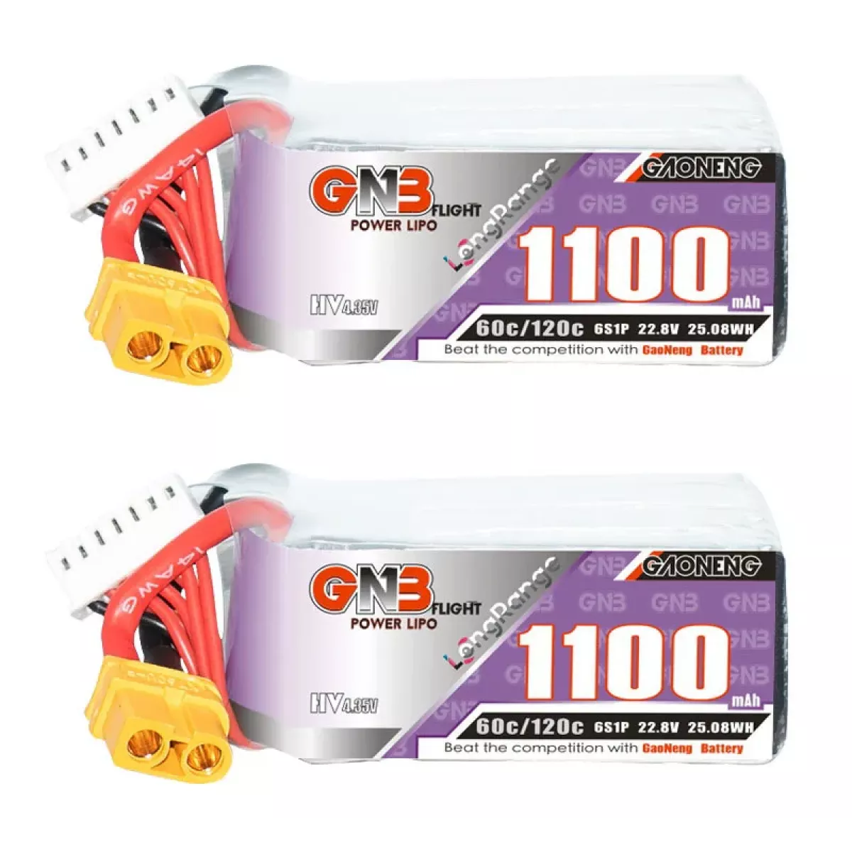 Аккумулятор GaoNeng GNB 6S HV 22.8V 1100mAh 60C/120C LiPo для гоночных FPV квадрокоптеров Аккумулятор GaoNeng GNB 6S HV 22.8V 1100mAh 60C/120C LiPo для гоночных FPV квадрокоптеров