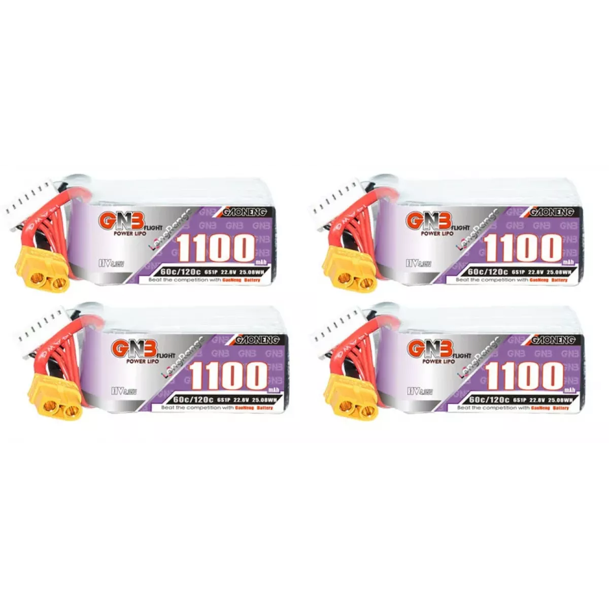 Аккумулятор GaoNeng GNB 6S HV 22.8V 1100mAh 60C/120C LiPo для гоночных FPV квадрокоптеров Аккумулятор GaoNeng GNB 6S HV 22.8V 1100mAh 60C/120C LiPo для гоночных FPV квадрокоптеров