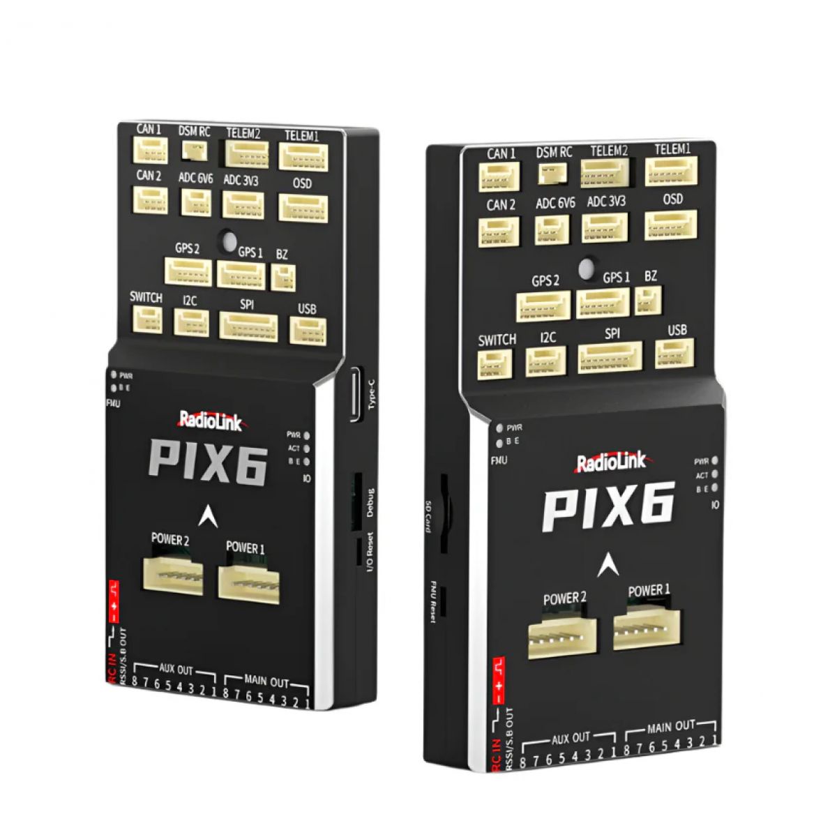 Автопилот RadioLink PIX6: открытый код, двойной гироскоп, OSD, 16 PWM, RTK GPS, ArduPilot Автопилот RadioLink PIX6: открытый код, двойной гироскоп, OSD, 16 PWM, RTK GPS, ArduPilot