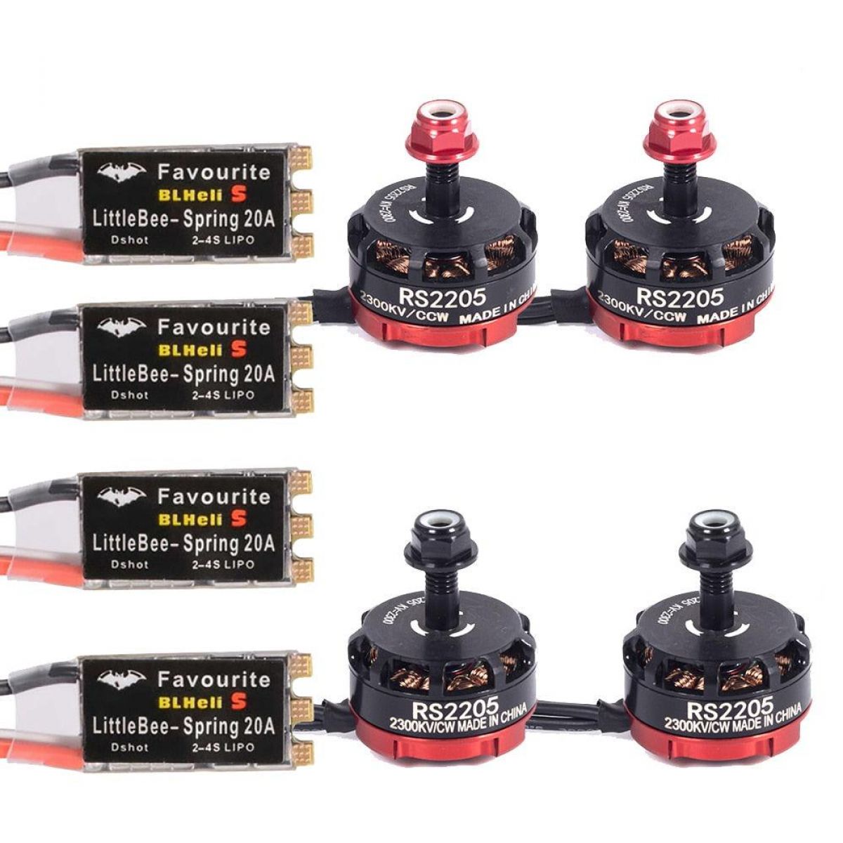 Бесколлекторный мотор RS2205 2205 2300KV с ESC LittleBee 20A/30A для FPV гоночного дрона QAV250 X210 Бесколлекторный мотор RS2205 2205 2300KV с ESC LittleBee 20A/30A для FPV гоночного дрона QAV250 X210