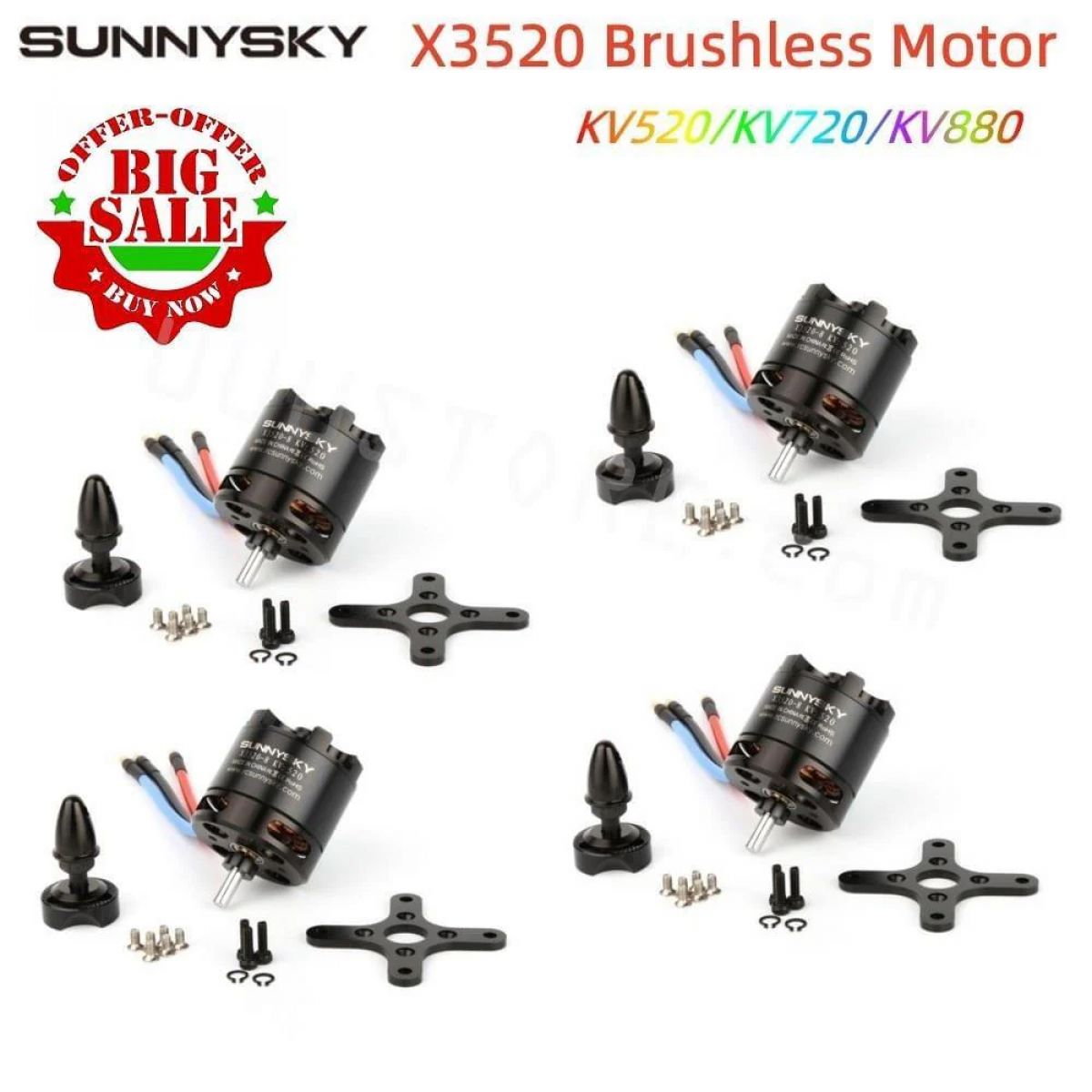 1/2/4 шт. SUNNYSKY X3520 KV520/KV720/KV880 бесколлекторный мотор для FPV квадрокоптера/дрона 1/2/4 шт. SUNNYSKY X3520 KV520/KV720/KV880 бесколлекторный мотор для FPV квадрокоптера/дрона