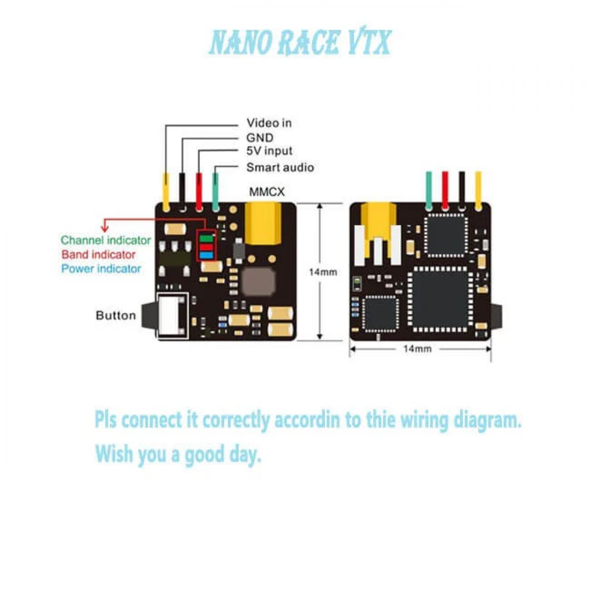 AKK Nano Race VTX 5.8ГГц 1.5г 25/200/400мВт видеопередатчик для дронов Tiny Whoop, Toothpick, Cinewhoop FPV AKK Nano Race VTX 5.8ГГц 1.5г 25/200/400мВт видеопередатчик для дронов Tiny Whoop, Toothpick, Cinewhoop FPV
