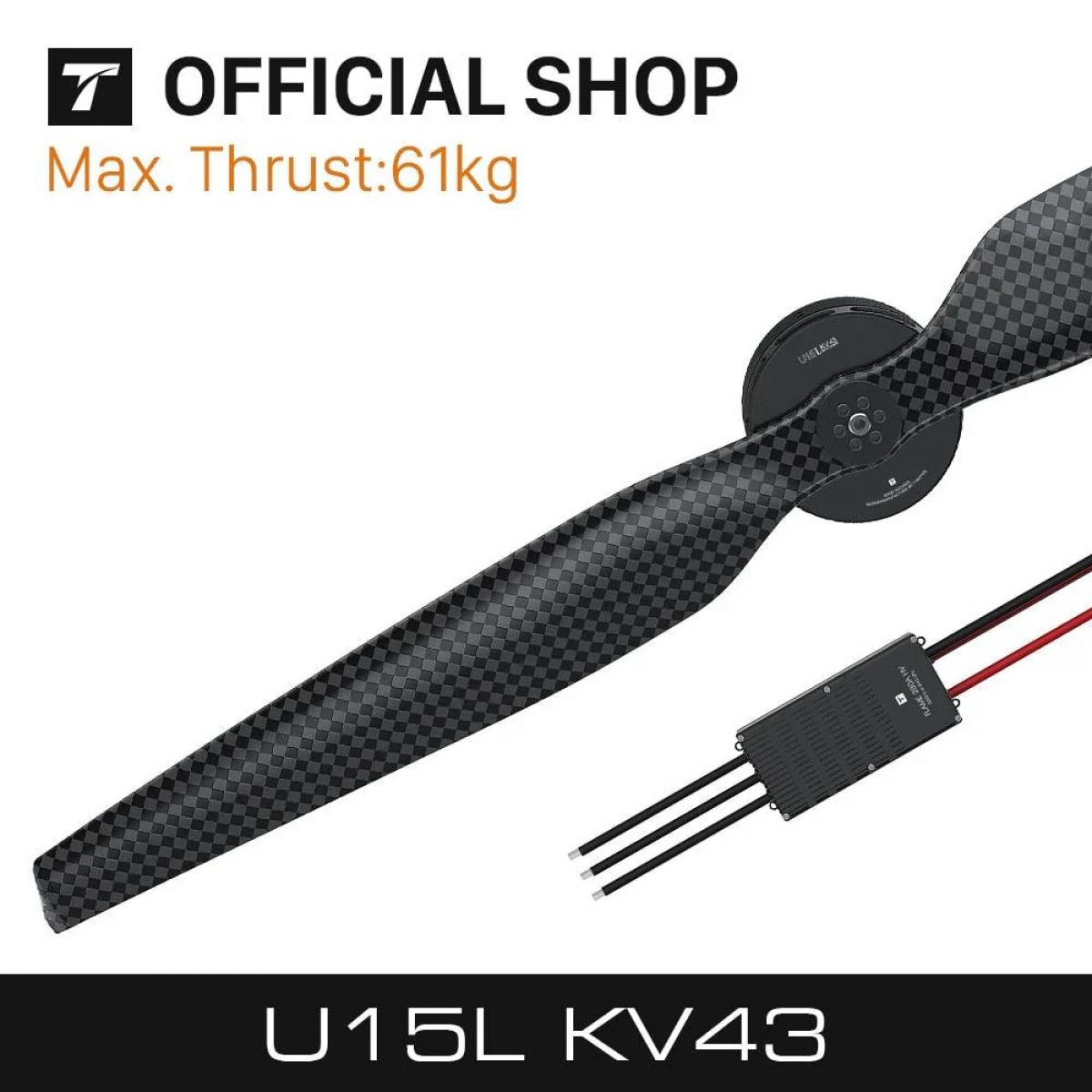 Бесщёточный мотор T-MOTOR U15L KV43 16кВт 60кг тяга 50-100В для тяжёлых дронов Бесщёточный мотор T-MOTOR U15L KV43 16кВт 60кг тяга 50-100В для тяжёлых дронов