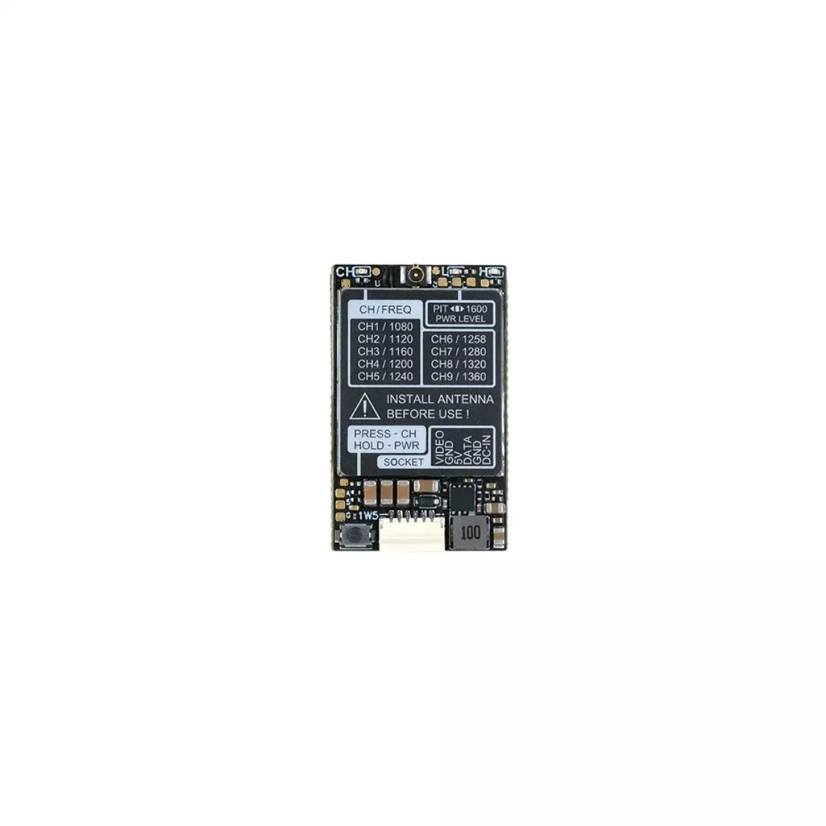 RushFPV 1.6 Вт 1.3 ГГц VTX — 9 каналов, 1600 мВт, аналоговый видеопередатчик FPV RushFPV 1.6 Вт 1.3 ГГц VTX — 9 каналов, 1600 мВт, аналоговый видеопередатчик FPV