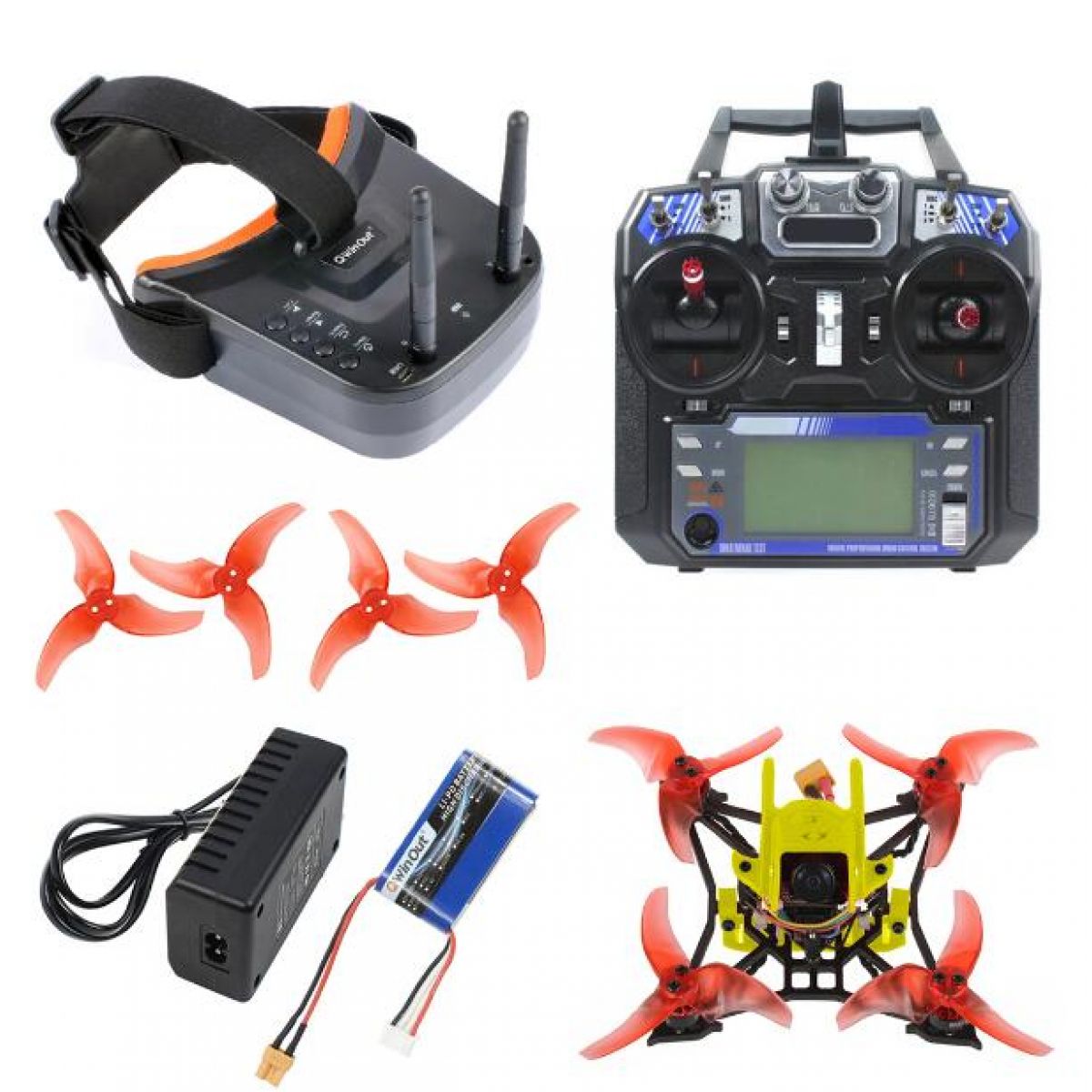 Комплект FPV дрона JMT T100 Toothpick с аппаратурой Flysky, Crazybee F4 PRO V3.0 и FPV-очками Комплект FPV дрона JMT T100 Toothpick с аппаратурой Flysky, Crazybee F4 PRO V3.0 и FPV-очками