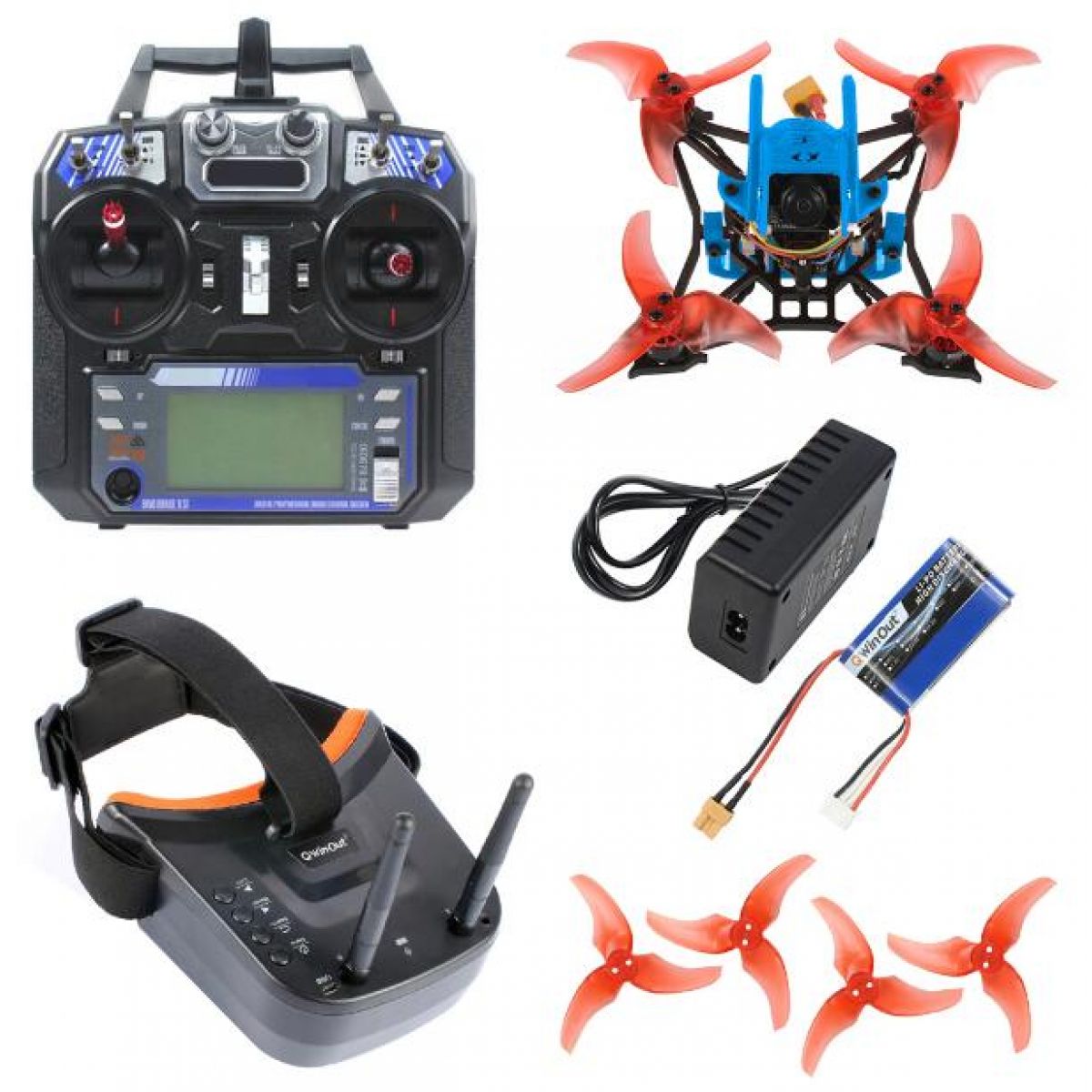 Комплект FPV дрона JMT T100 Toothpick с аппаратурой Flysky, Crazybee F4 PRO V3.0 и FPV-очками Комплект FPV дрона JMT T100 Toothpick с аппаратурой Flysky, Crazybee F4 PRO V3.0 и FPV-очками