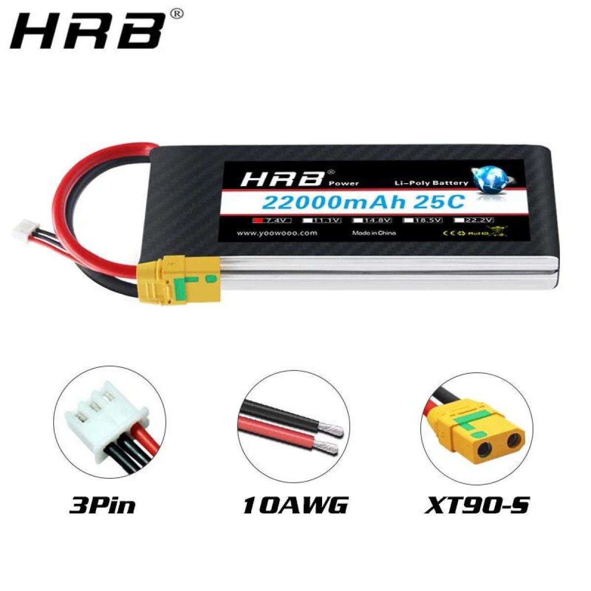 HRB 2S 7.4V 22000мАч Lipo аккумулятор - XT60 Deans XT90 EC5 XT150 AS150 XT90-S, 25C для RC моделей HRB 2S 7.4V 22000мАч Lipo аккумулятор - XT60 Deans XT90 EC5 XT150 AS150 XT90-S, 25C для RC моделей