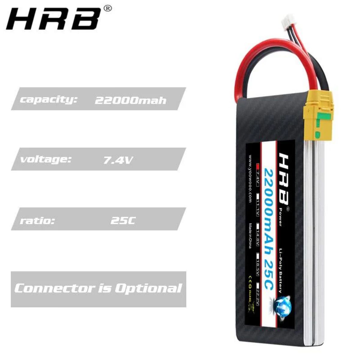 HRB 2S 7.4V 22000мАч Lipo аккумулятор - XT60 Deans XT90 EC5 XT150 AS150 XT90-S, 25C для RC моделей HRB 2S 7.4V 22000мАч Lipo аккумулятор - XT60 Deans XT90 EC5 XT150 AS150 XT90-S, 25C для RC моделей