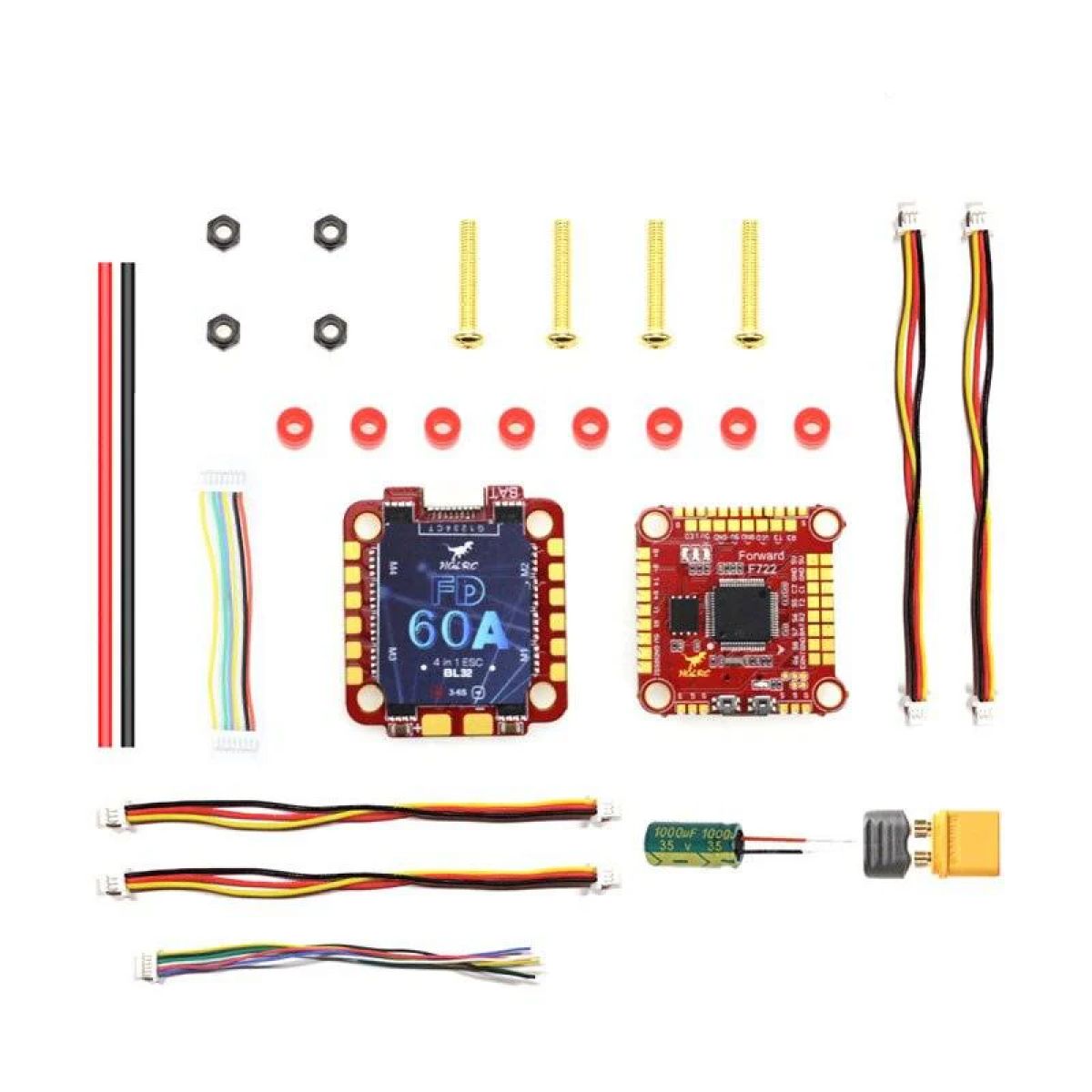 Полетный контроллер HGLRC Zeus F760 F7 3-6S с 4-в-1 ESC 60A BL_32 DShot1200 для FPV дронов DIY Полетный контроллер HGLRC Zeus F760 F7 3-6S с 4-в-1 ESC 60A BL_32 DShot1200 для FPV дронов DIY