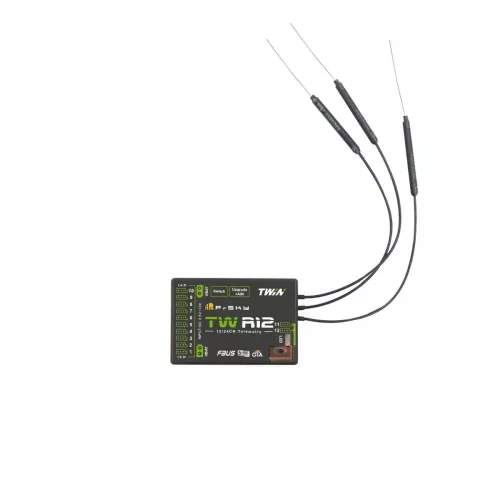 FrSky TW R12 — приёмник с 12 настраиваемыми каналами, 3 антеннами и двойным питанием XT30
