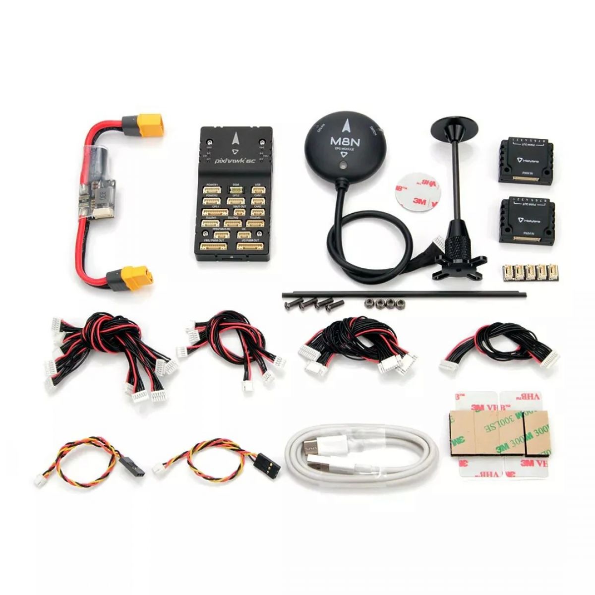 Автопилот Holybro Pixhawk 6C с PM02/PM07/P06, GPS M8N/M9N/M10 для дронов и авиамоделей, алюминий/пластик Автопилот Holybro Pixhawk 6C с PM02/PM07/P06, GPS M8N/M9N/M10 для дронов и авиамоделей, алюминий/пластик