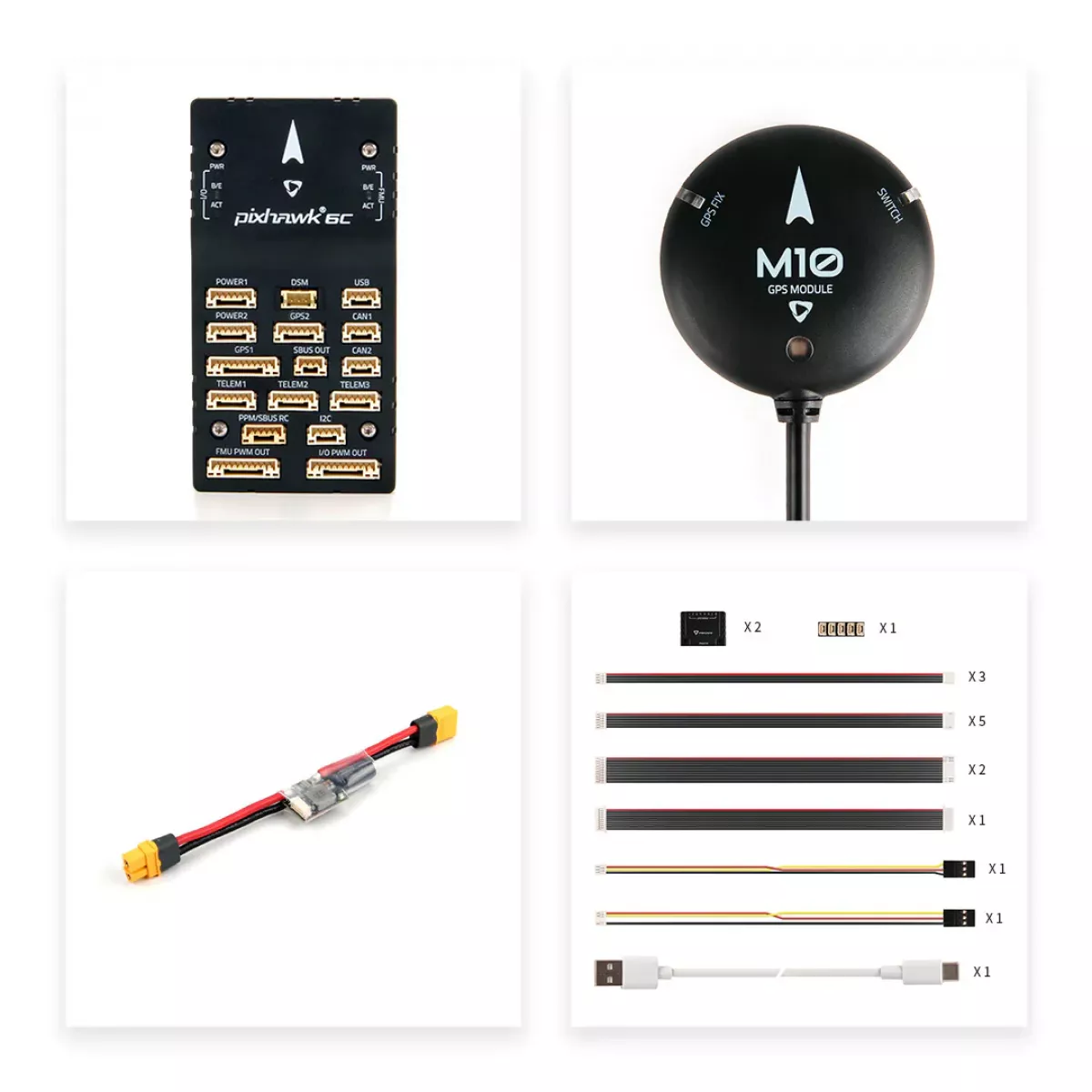 Автопилот Holybro Pixhawk 6C с PM02/PM07/P06, GPS M8N/M9N/M10 для дронов и авиамоделей, алюминий/пластик Автопилот Holybro Pixhawk 6C с PM02/PM07/P06, GPS M8N/M9N/M10 для дронов и авиамоделей, алюминий/пластик