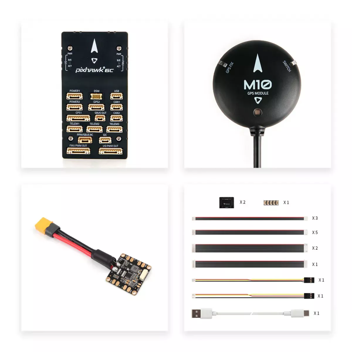 Автопилот Holybro Pixhawk 6C с PM02/PM07/P06, GPS M8N/M9N/M10 для дронов и авиамоделей, алюминий/пластик Автопилот Holybro Pixhawk 6C с PM02/PM07/P06, GPS M8N/M9N/M10 для дронов и авиамоделей, алюминий/пластик