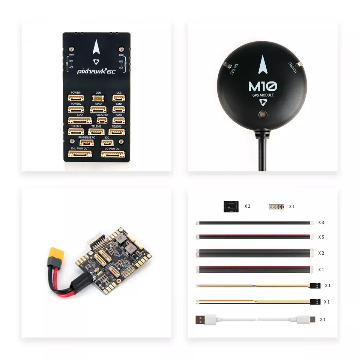 Автопилот Holybro Pixhawk 6C с PM02/PM07/P06, GPS M8N/M9N/M10 для дронов и авиамоделей, алюминий/пластик Автопилот Holybro Pixhawk 6C с PM02/PM07/P06, GPS M8N/M9N/M10 для дронов и авиамоделей, алюминий/пластик